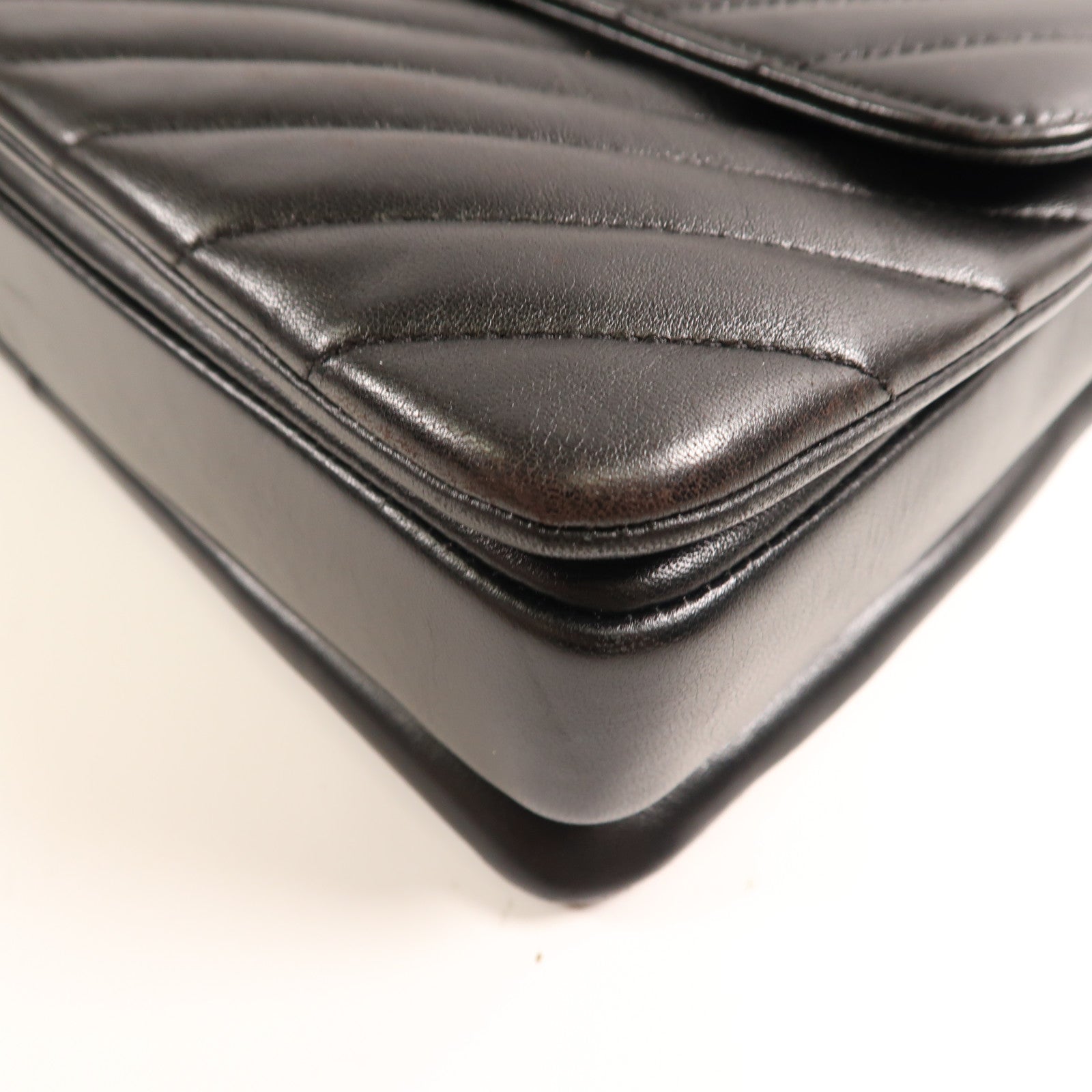 CHANEL 羊皮皮革Shoulder Bag金扣鏈帶手挽肩背兩用袋