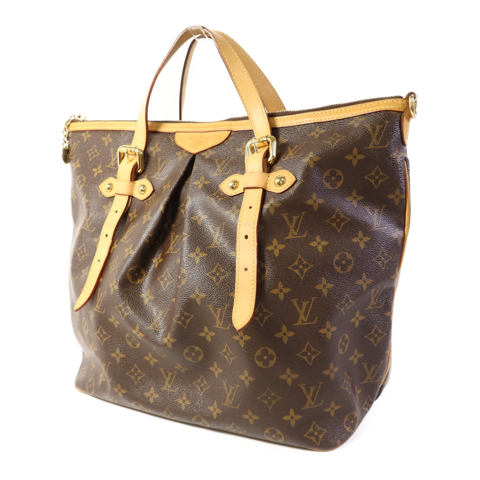 LOUIS VUITTON Monogram Palermo GM金扣手挽肩背兩用袋棕色