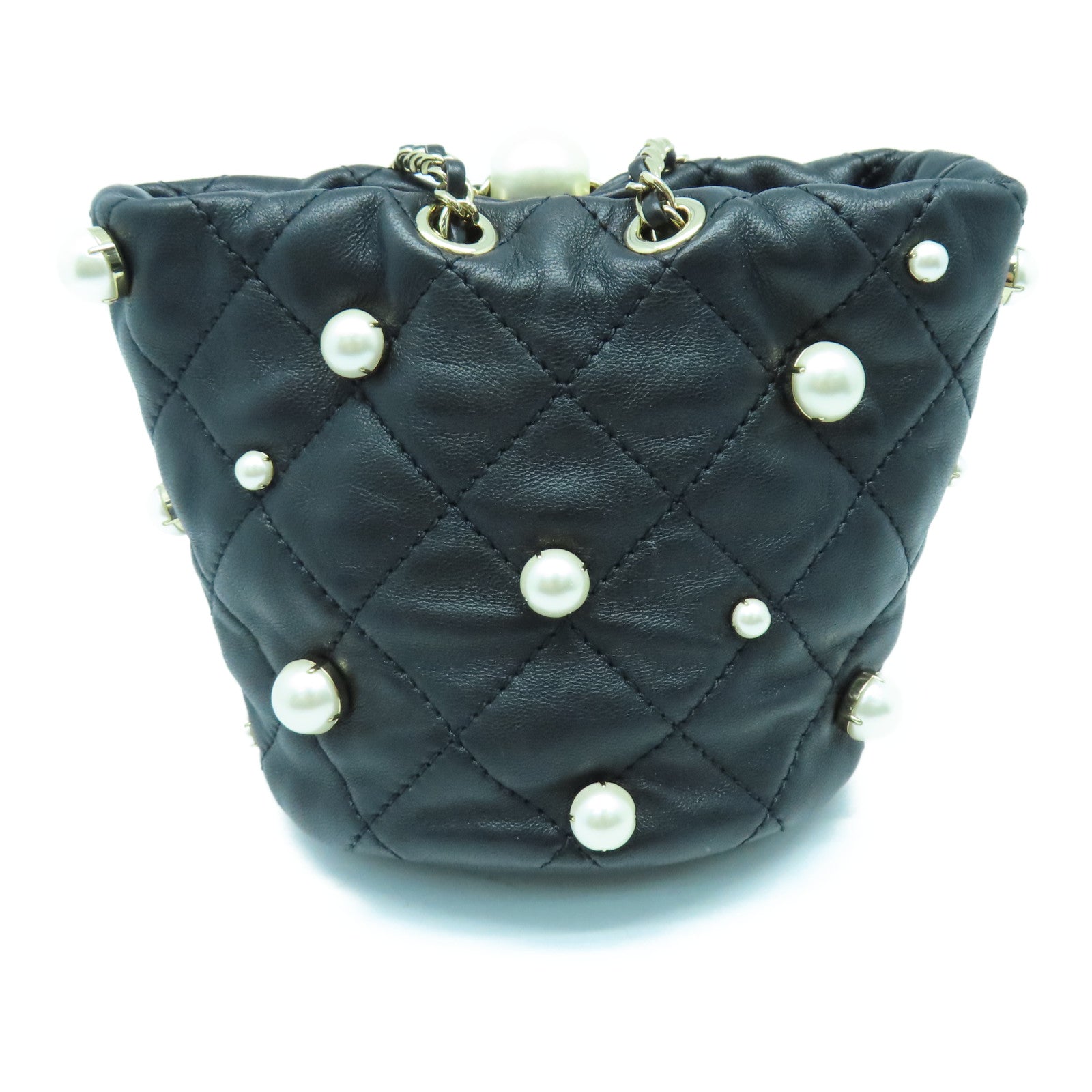 CHANEL 【清倉大減價】牛皮皮革Shoulder Bag金扣鏈帶肩背袋黑色