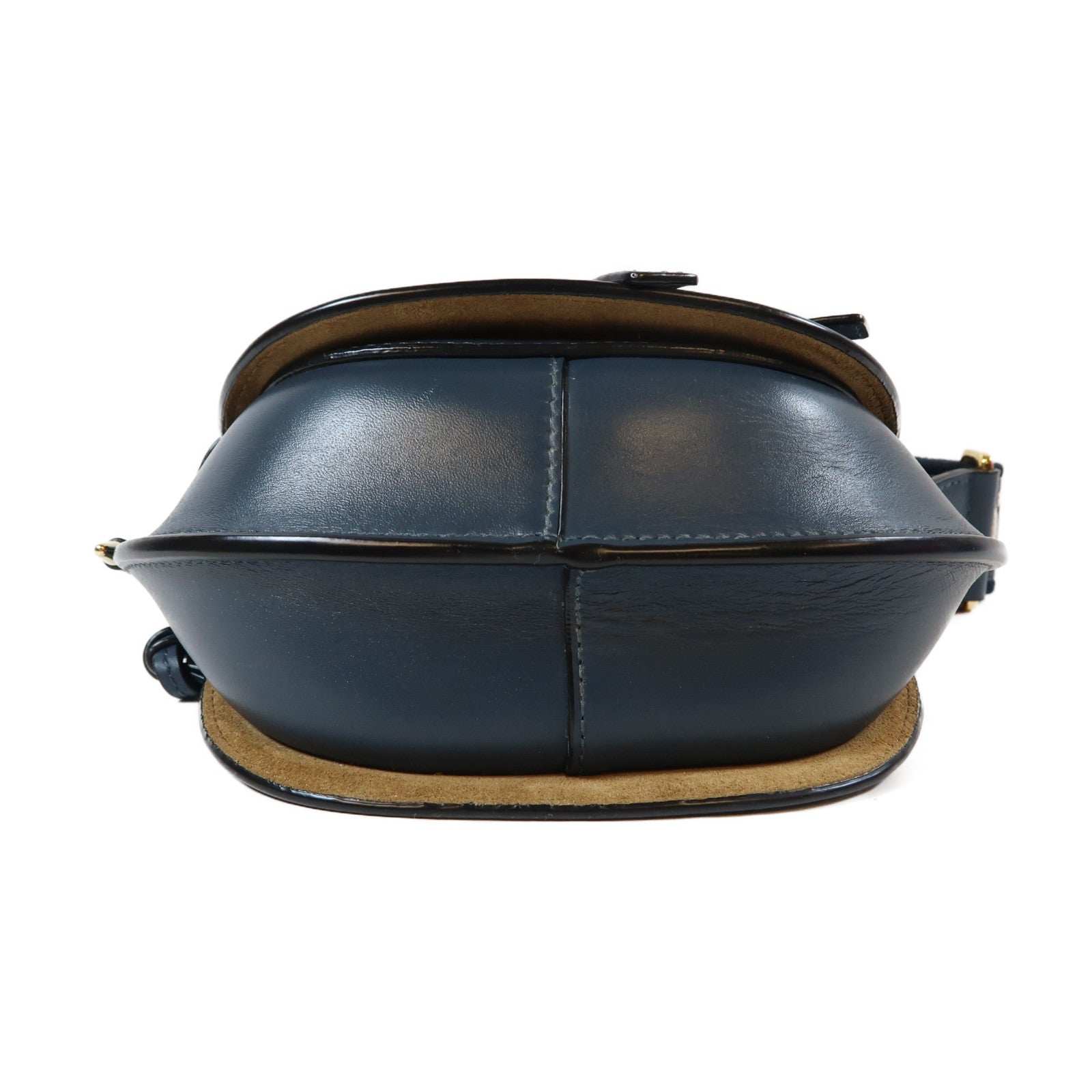 LOEWE 牛皮皮革Mini Gate金扣肩背袋深藍色