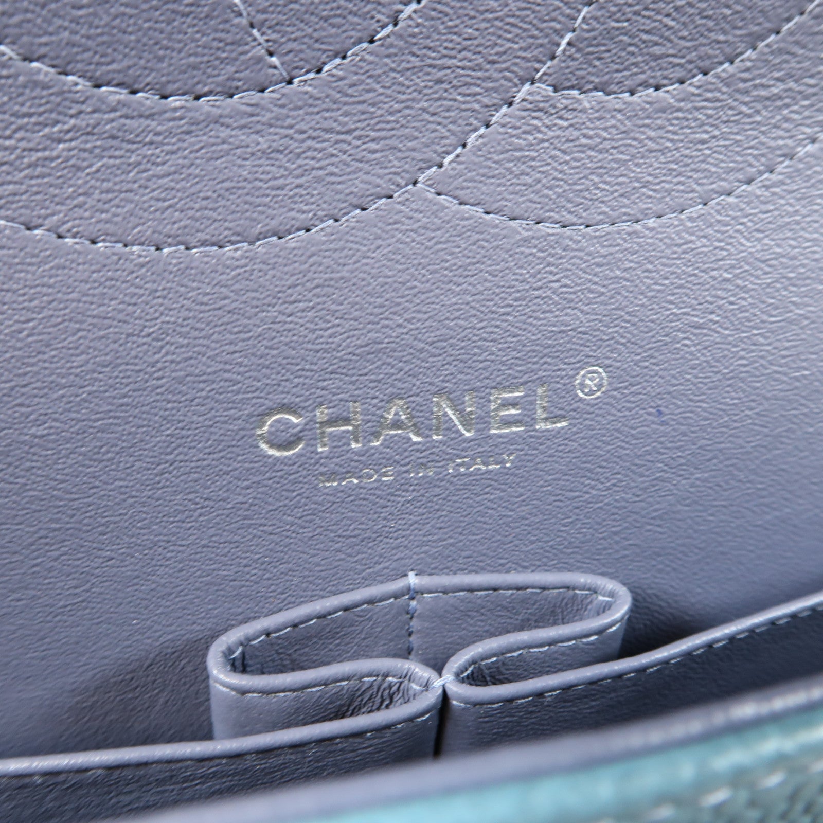 CHANEL 【激減優惠】菱格牛皮皮革Chain Shoulder Bag銀扣鏈帶肩背袋藍色