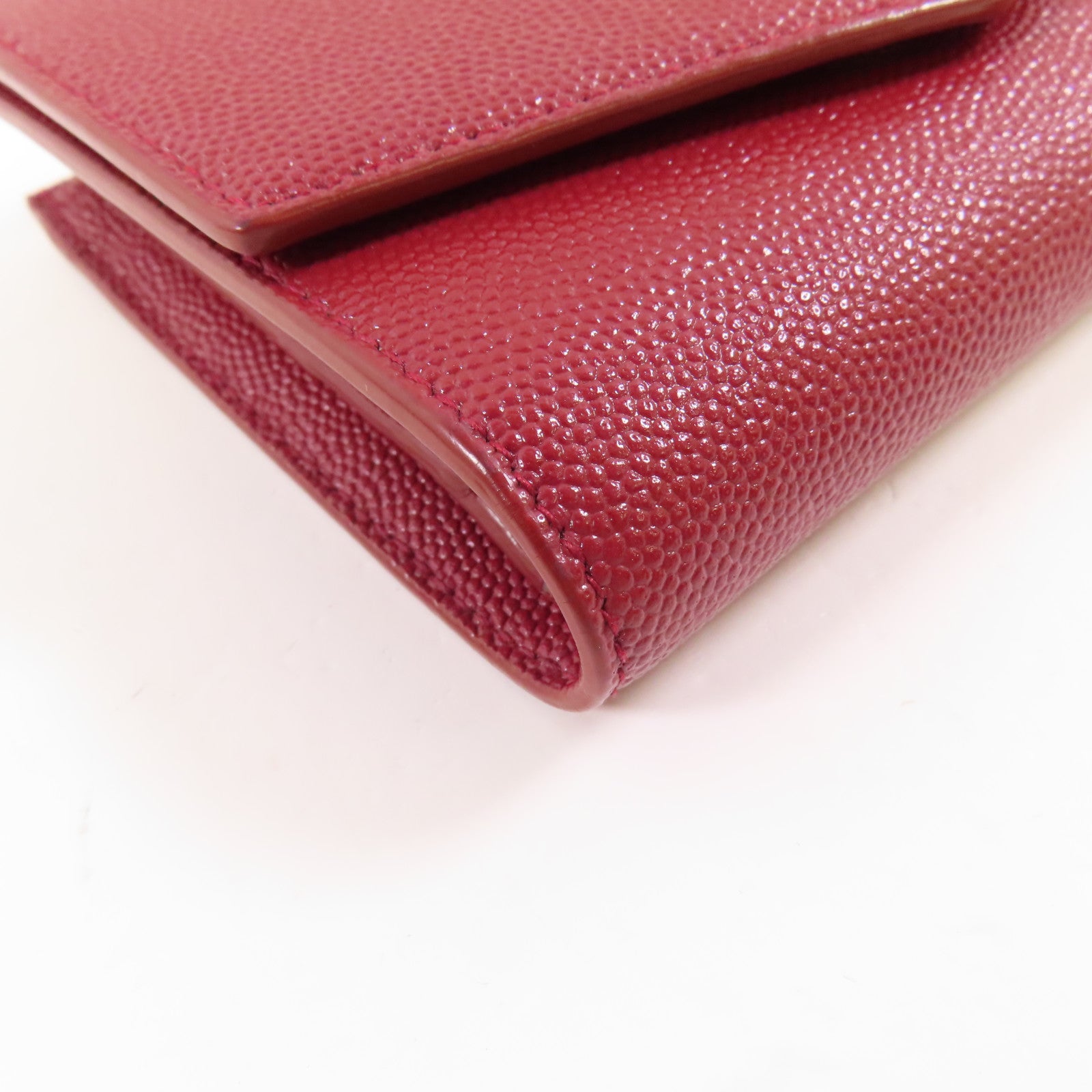 YVES SAINT LAURENT 【激減優惠】牛皮皮革Bifold Wallet金扣錢包