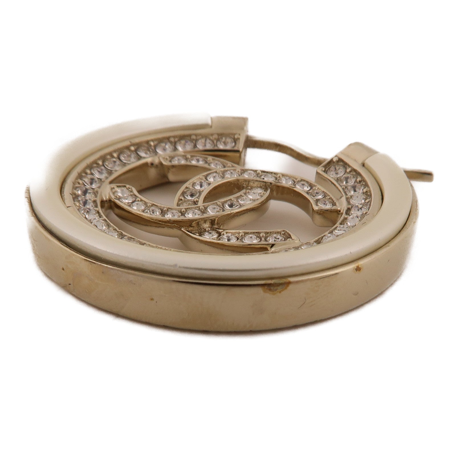 CHANEL CC Earrings Metal Gold