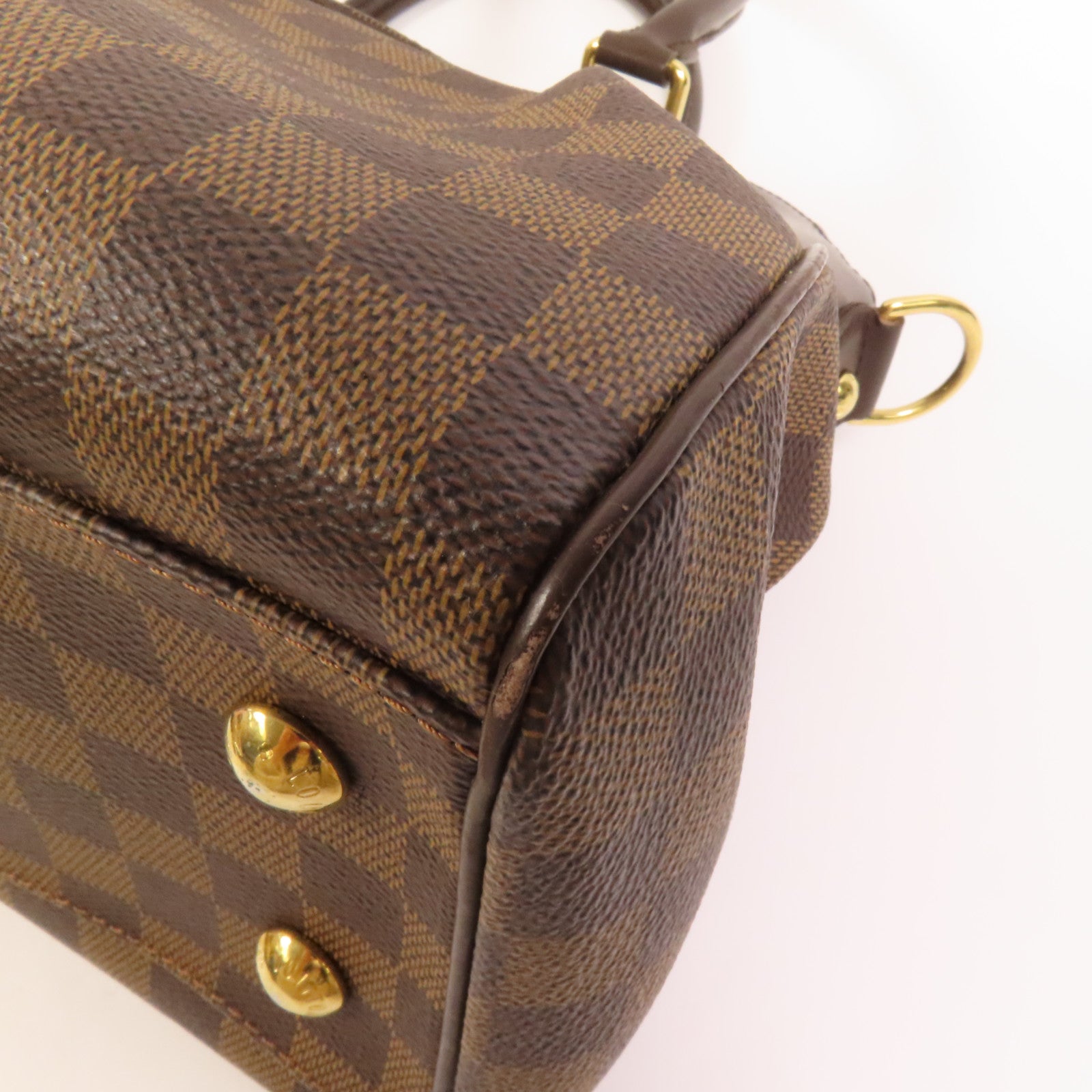 LOUIS VUITTON Damier Trevi金扣手挽肩背兩用袋棕色