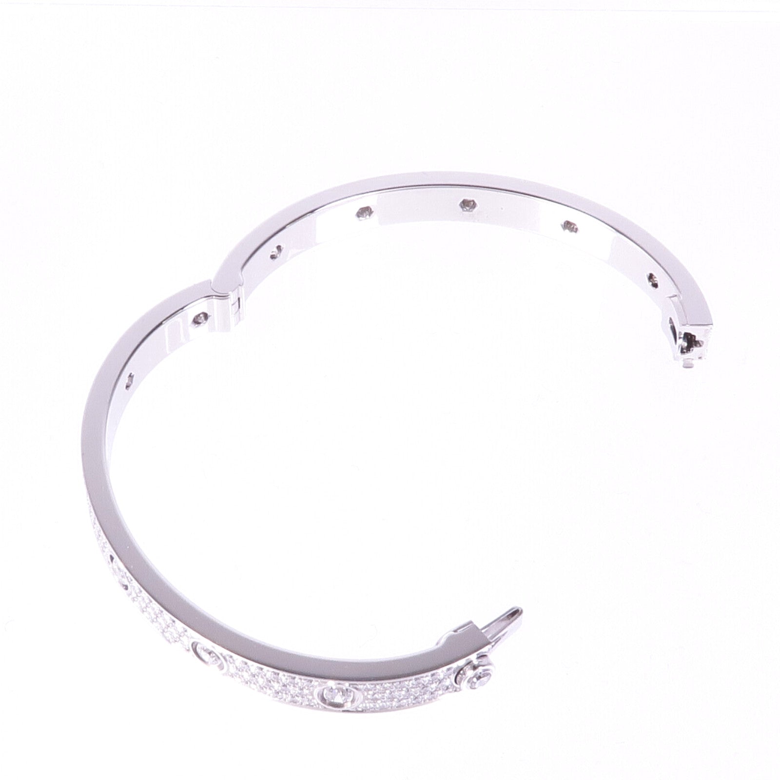 CARTIER 18K白金Love Bracelet Full Diamonds鑽石手鐲Cartier#17