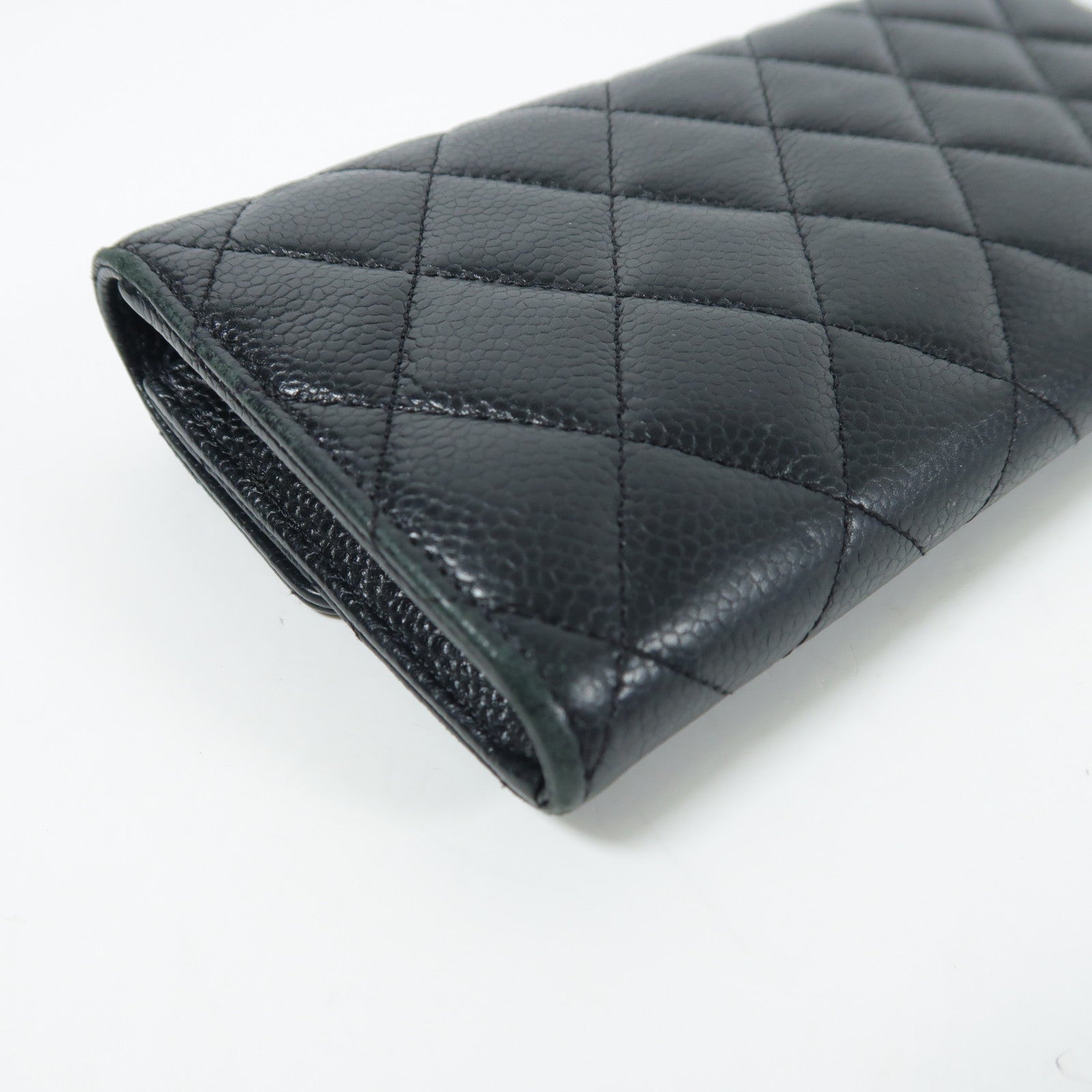 CHANEL CC SHW Long Wallet Calfskin Leather Black