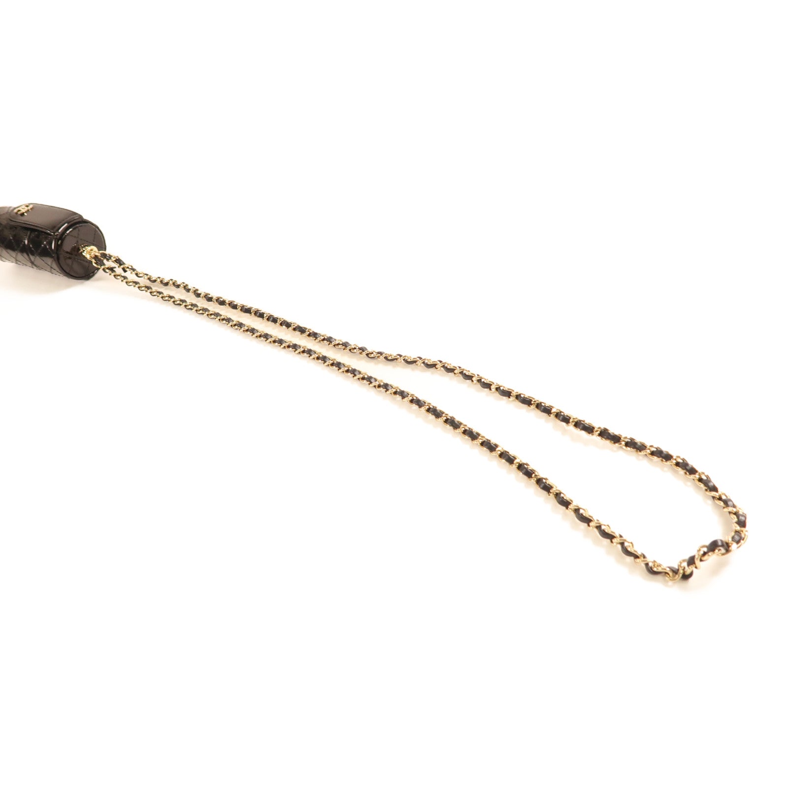 CHANEL 【激減優惠】漆皮皮革Chain Shoulder金扣鏈帶肩背袋