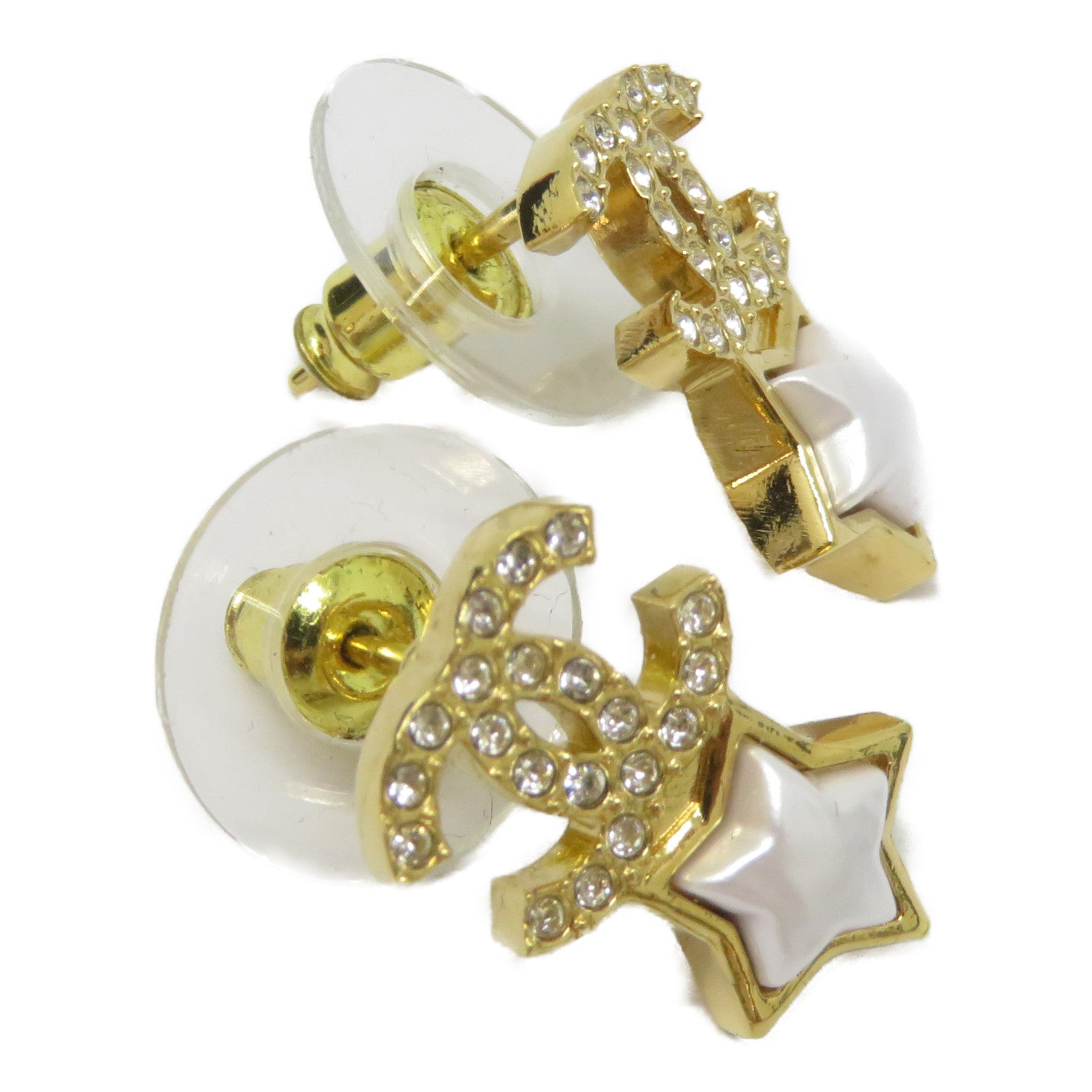 CHANEL 金屬Earrings耳環金色/白色