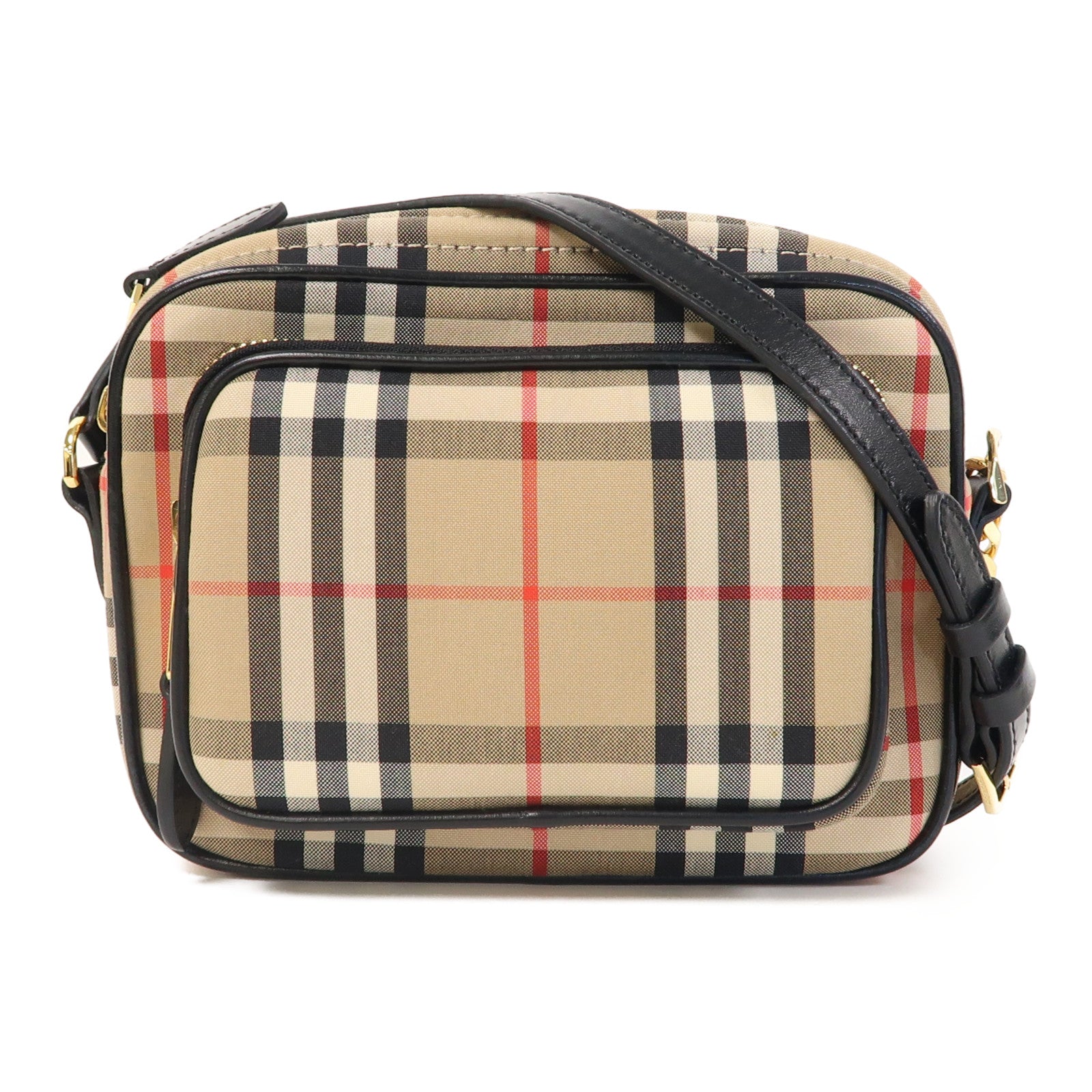 BURBERRY 帆布Shoulder Bag金扣鏈帶肩背袋啡色