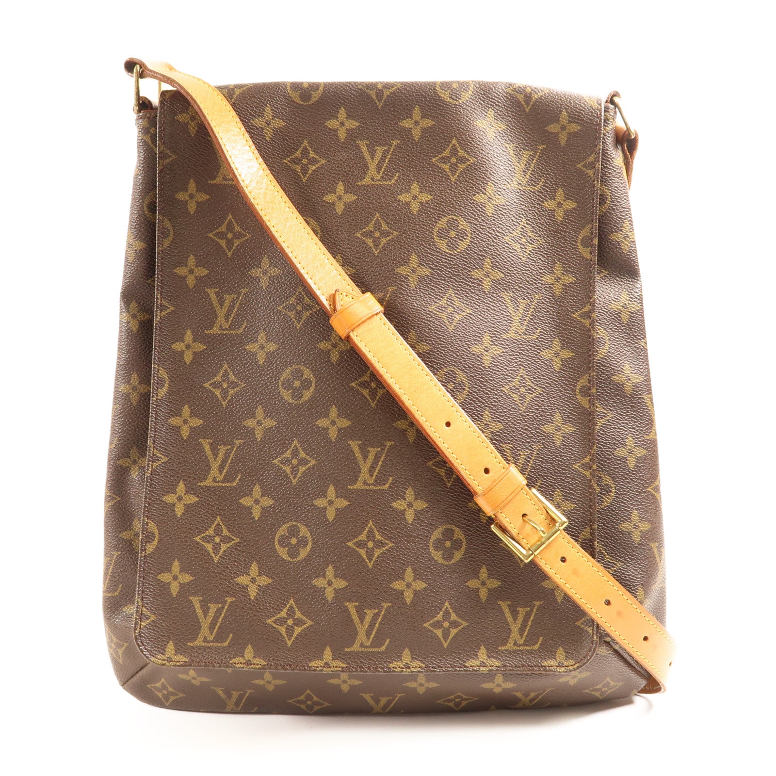 LOUIS VUITTON Monogram Musette金扣肩背袋棕色