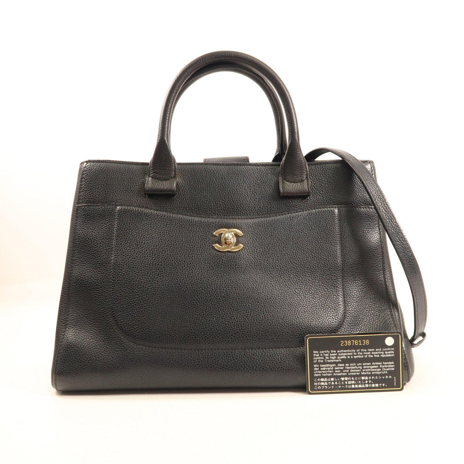 CHANEL 【激減優惠】牛皮皮革2 Way Shoulder Bag金扣手挽肩背兩用袋