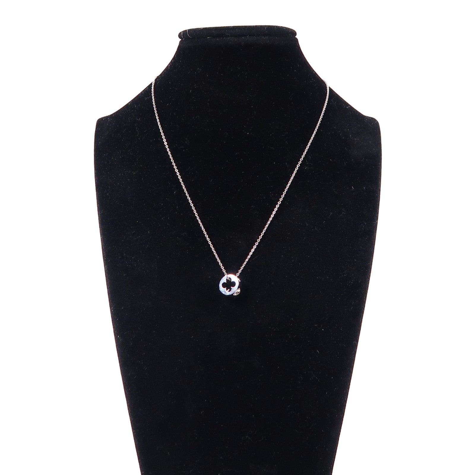 LOUIS VUITTON 18K白金/粉紅色藍寶石Pendentif Empreinte項鍊