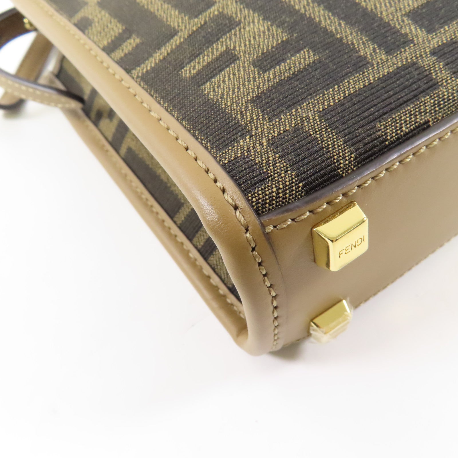 FENDI 帆布Shoulder Bag金扣手挽肩背兩用袋