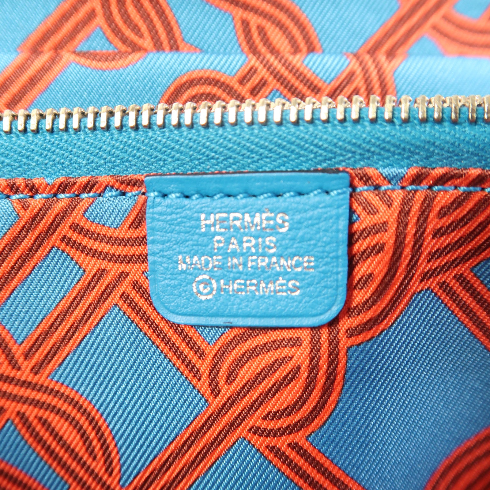 HERMES Swift皮革Silk In Noeuds Marins長錢包