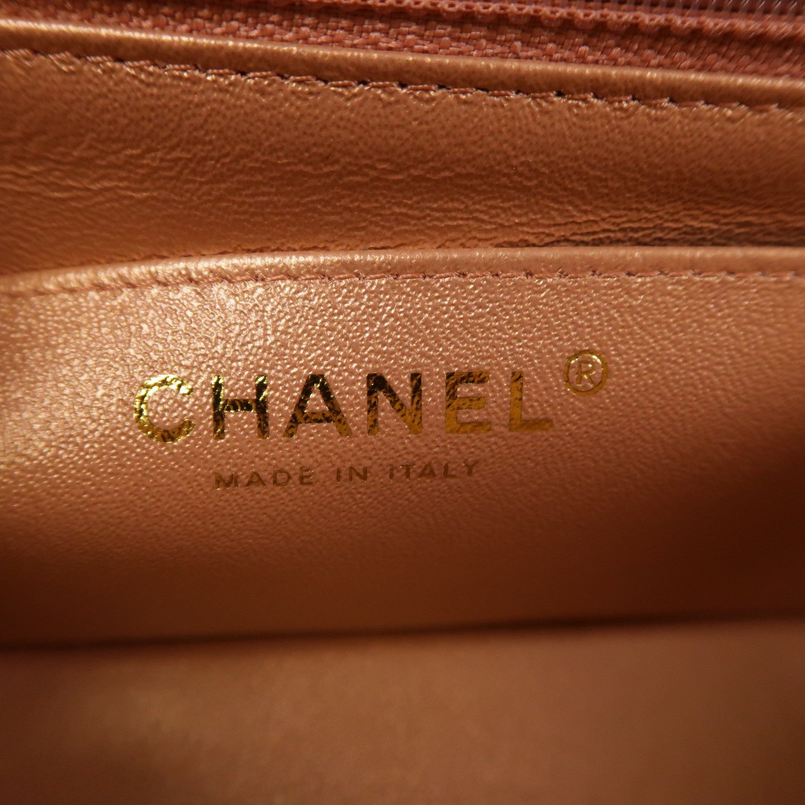CHANEL 菱格牛皮皮革Classic 20金扣鏈帶肩背袋粉紅色