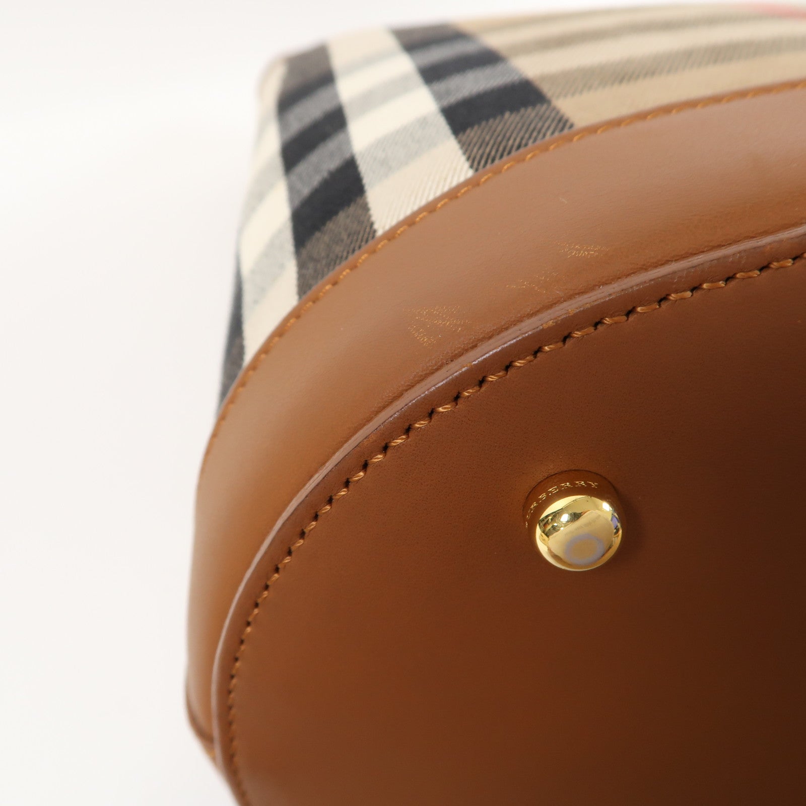 BURBERRY 帆布/皮革Shoulder Bag金扣肩背袋啡色