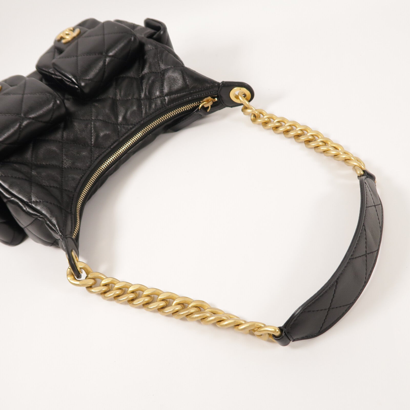 CHANEL 羊皮皮革25C Hobo Bag鏈帶肩背袋