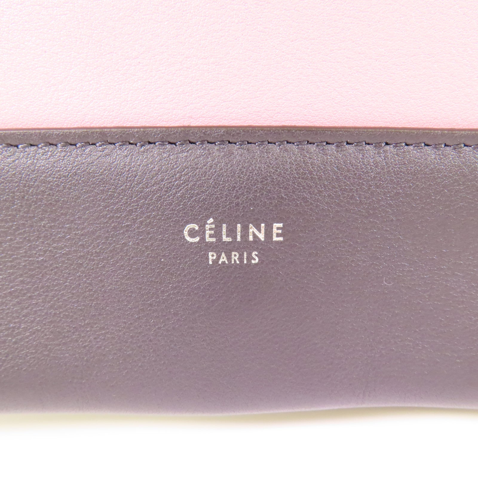 CELINE 牛皮皮革Shoulder Bag銀扣肩背袋