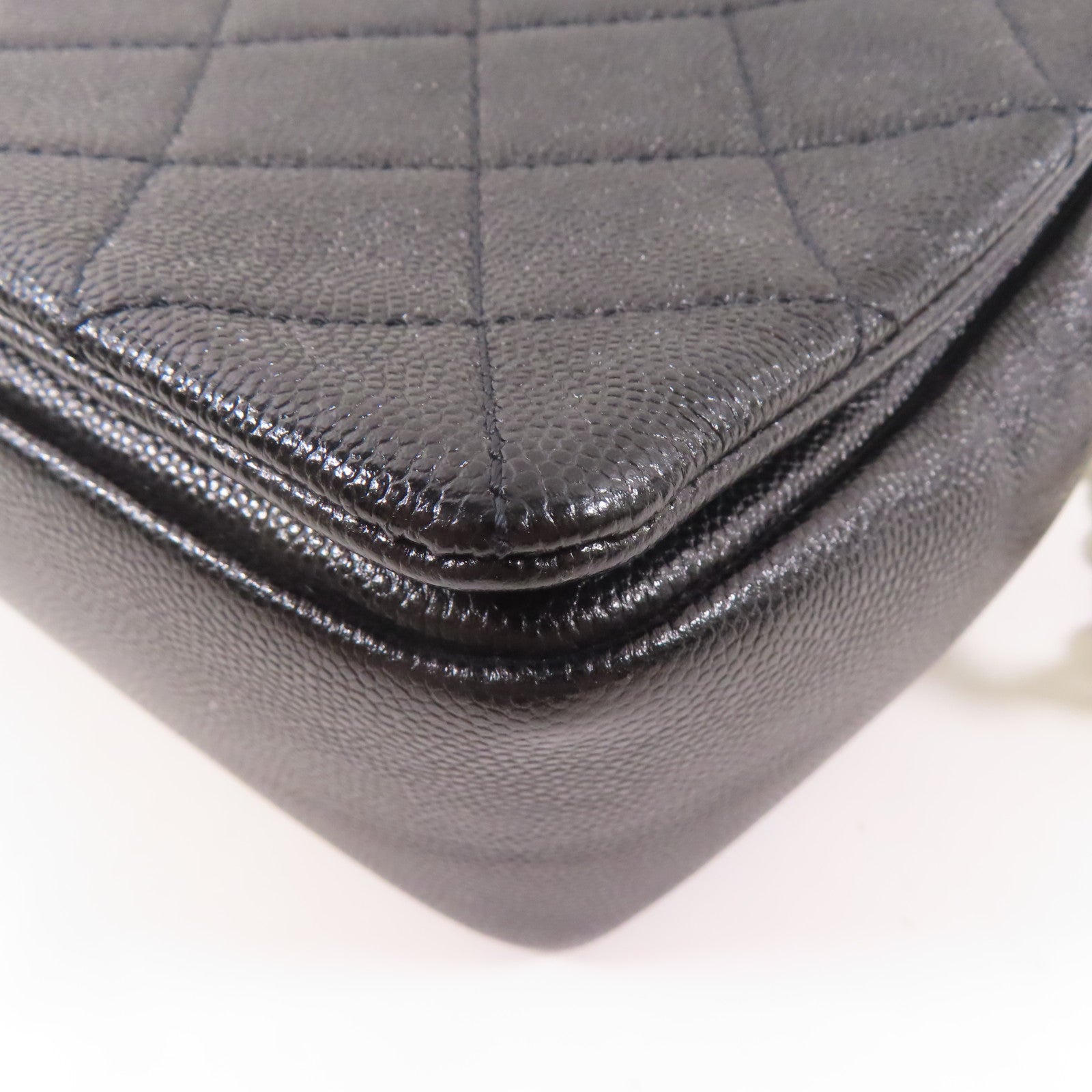 CHANEL 牛皮皮革2 Way Shoulder Bag金扣手挽肩背兩用袋黑色