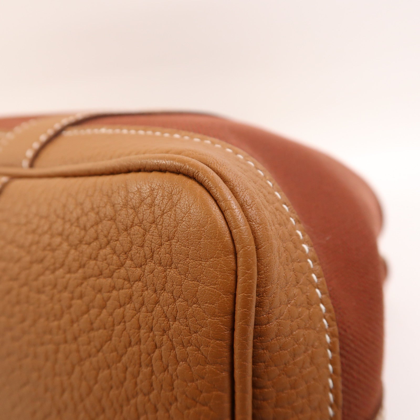 HERMES 帆布Garden Party TPM銀扣手挽袋