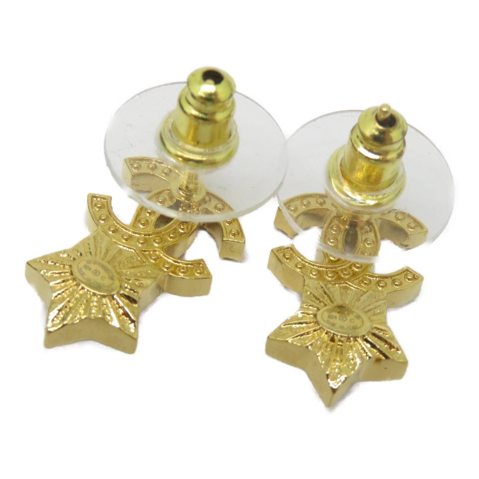 CHANEL 金屬Earrings耳環金色/白色