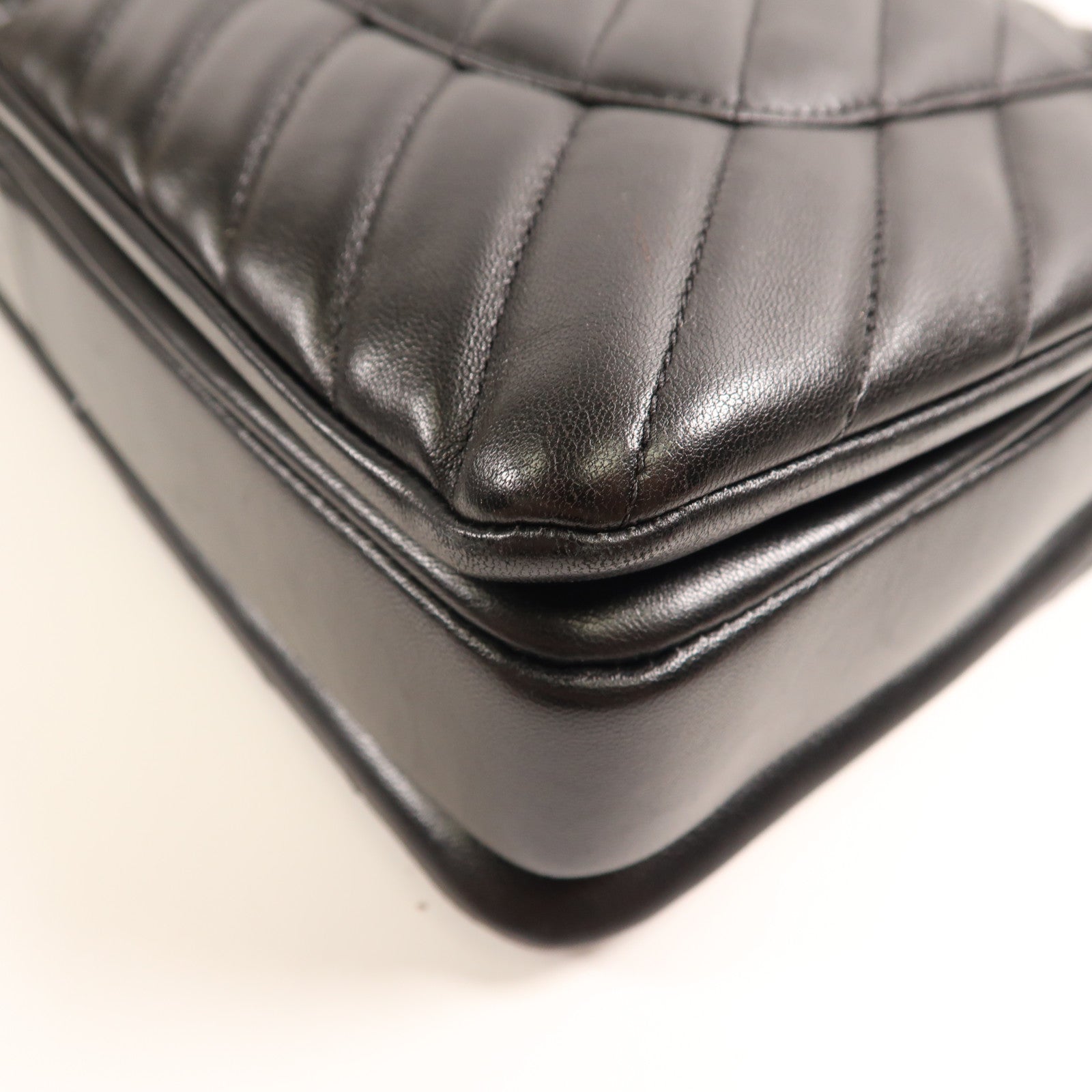 CHANEL CC GHW Shoulder Bag Chain Lambskin Leather Black