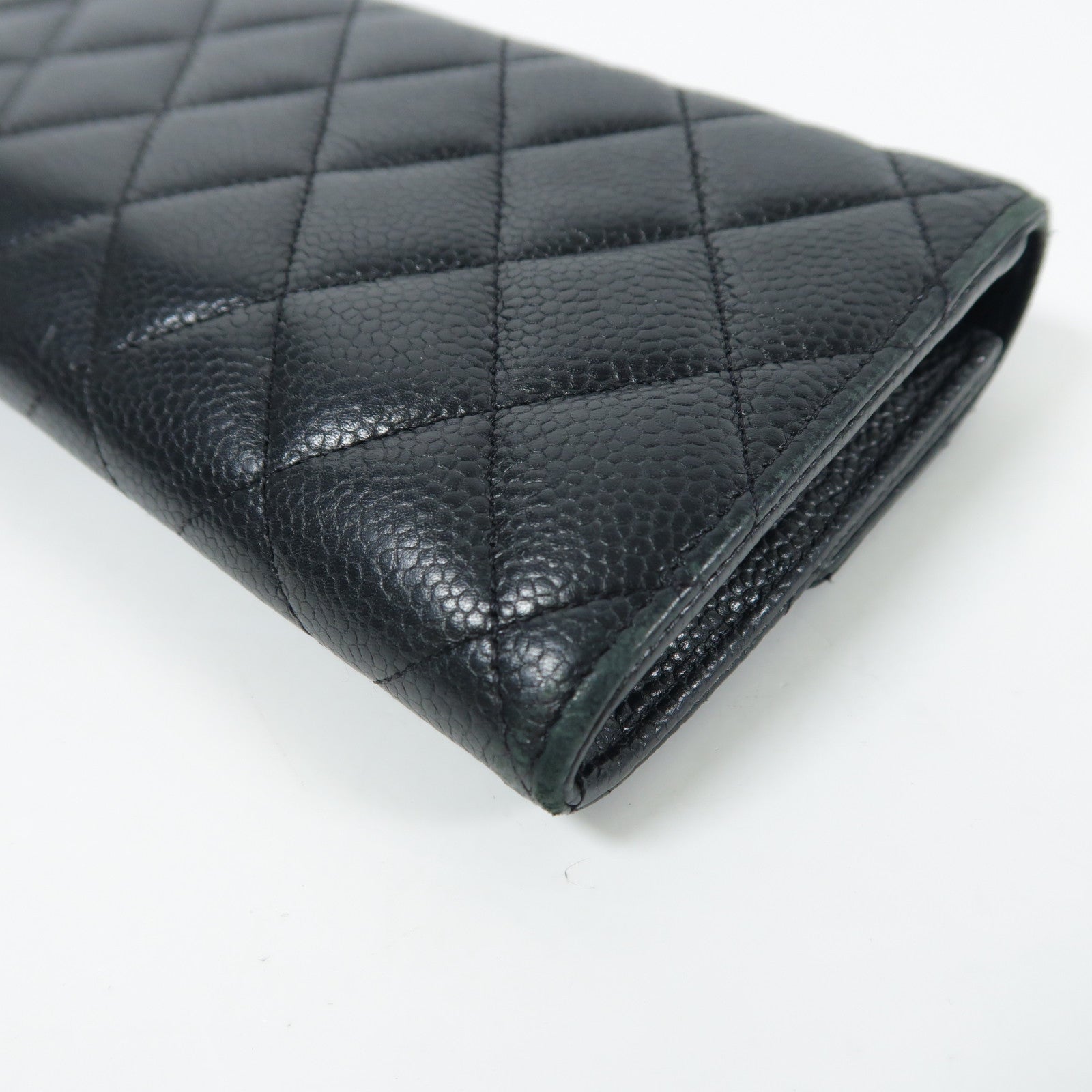 CHANEL CC SHW Long Wallet Calfskin Leather Black