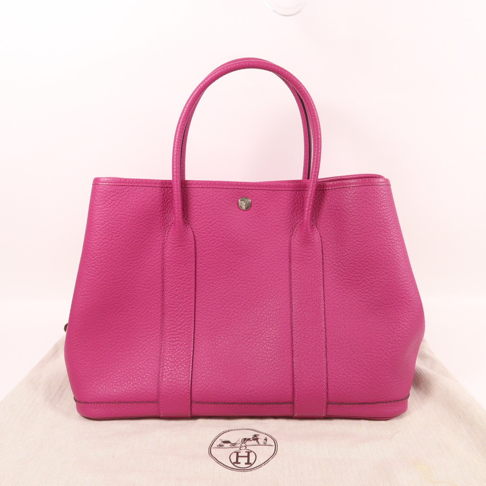 HERMES Negonda皮革Garden Party PM銀扣手挽袋