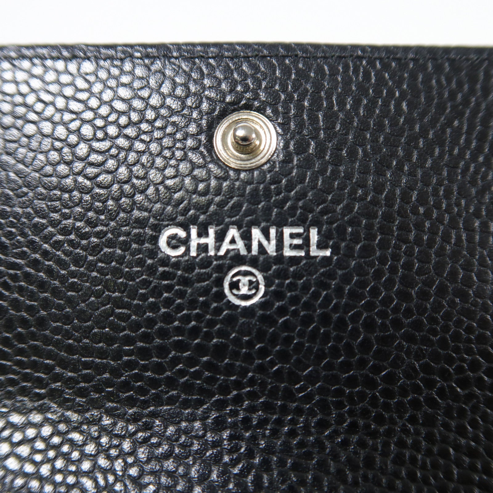 CHANEL CC SHW Long Wallet Calfskin Leather Black