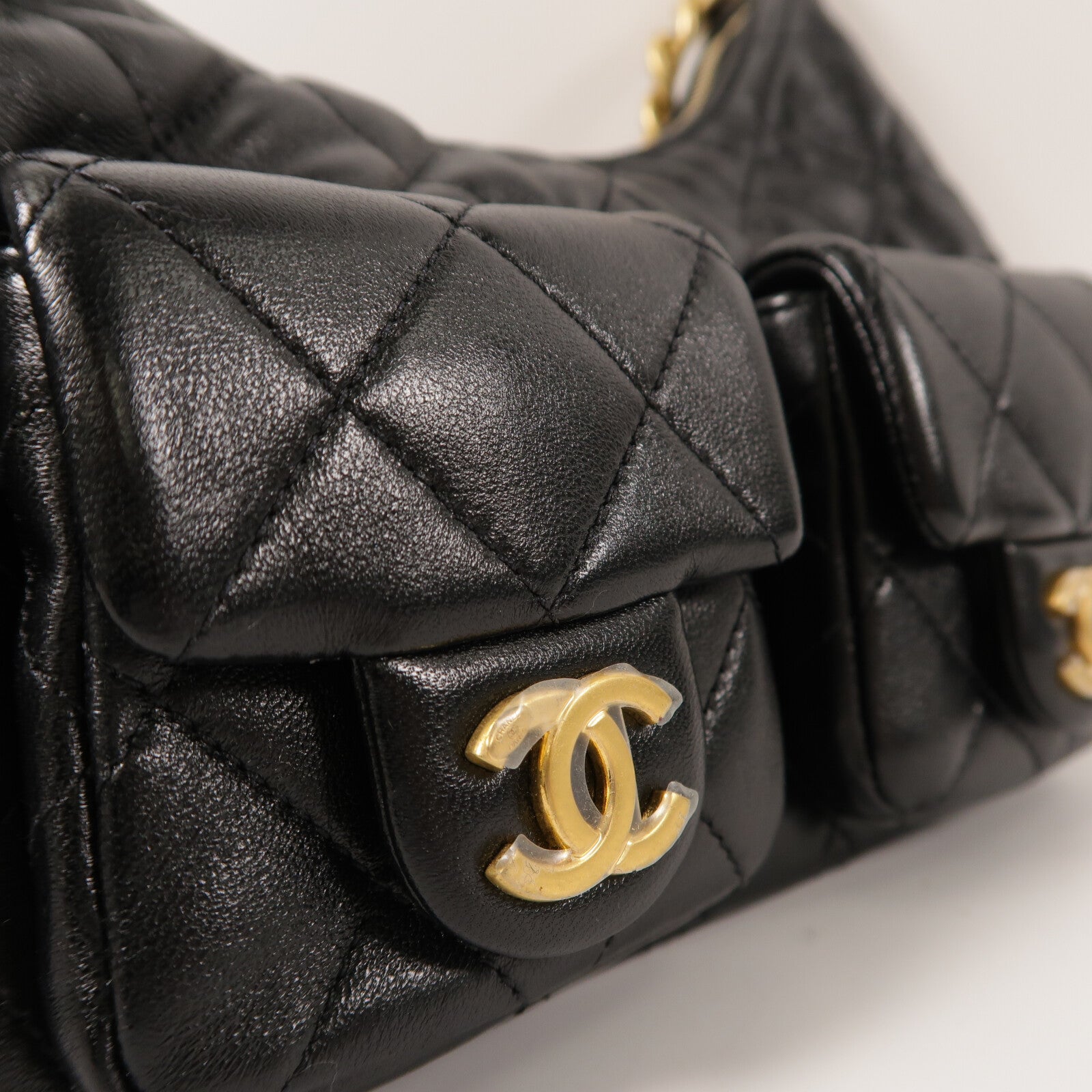 CHANEL 羊皮皮革25C Hobo Bag鏈帶肩背袋