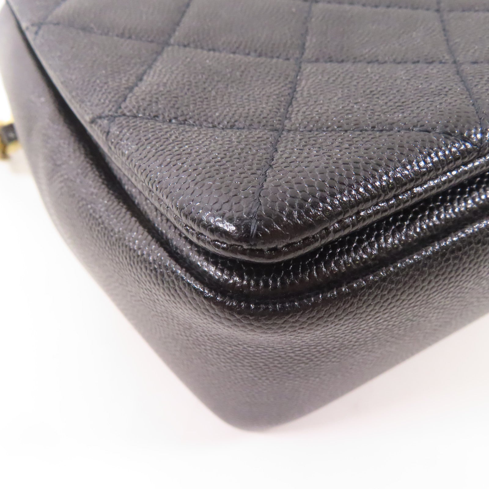 CHANEL 牛皮皮革2 Way Shoulder Bag金扣手挽肩背兩用袋黑色