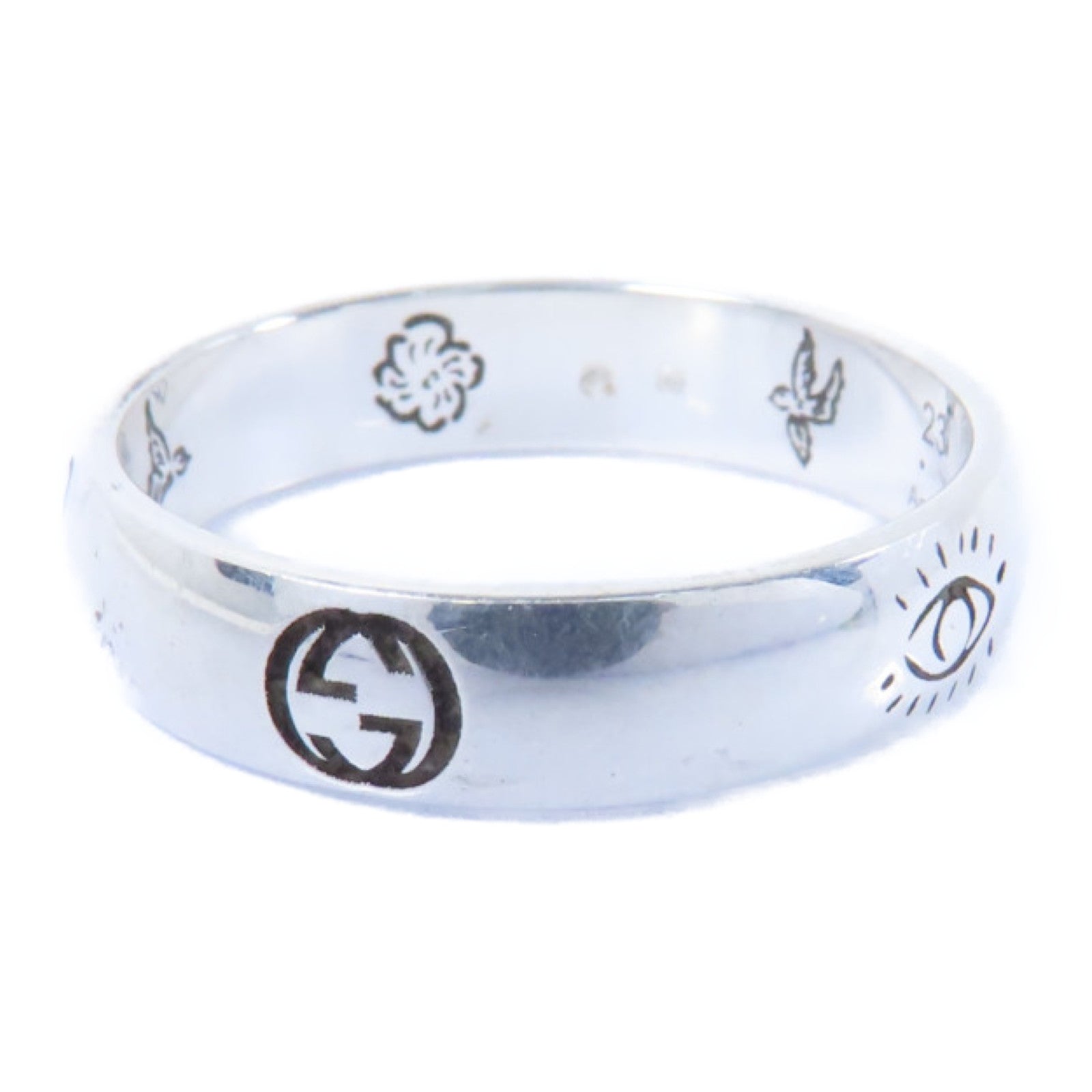 GUCCI 925純銀Blind Of Love Ring戒指銀色US#10
