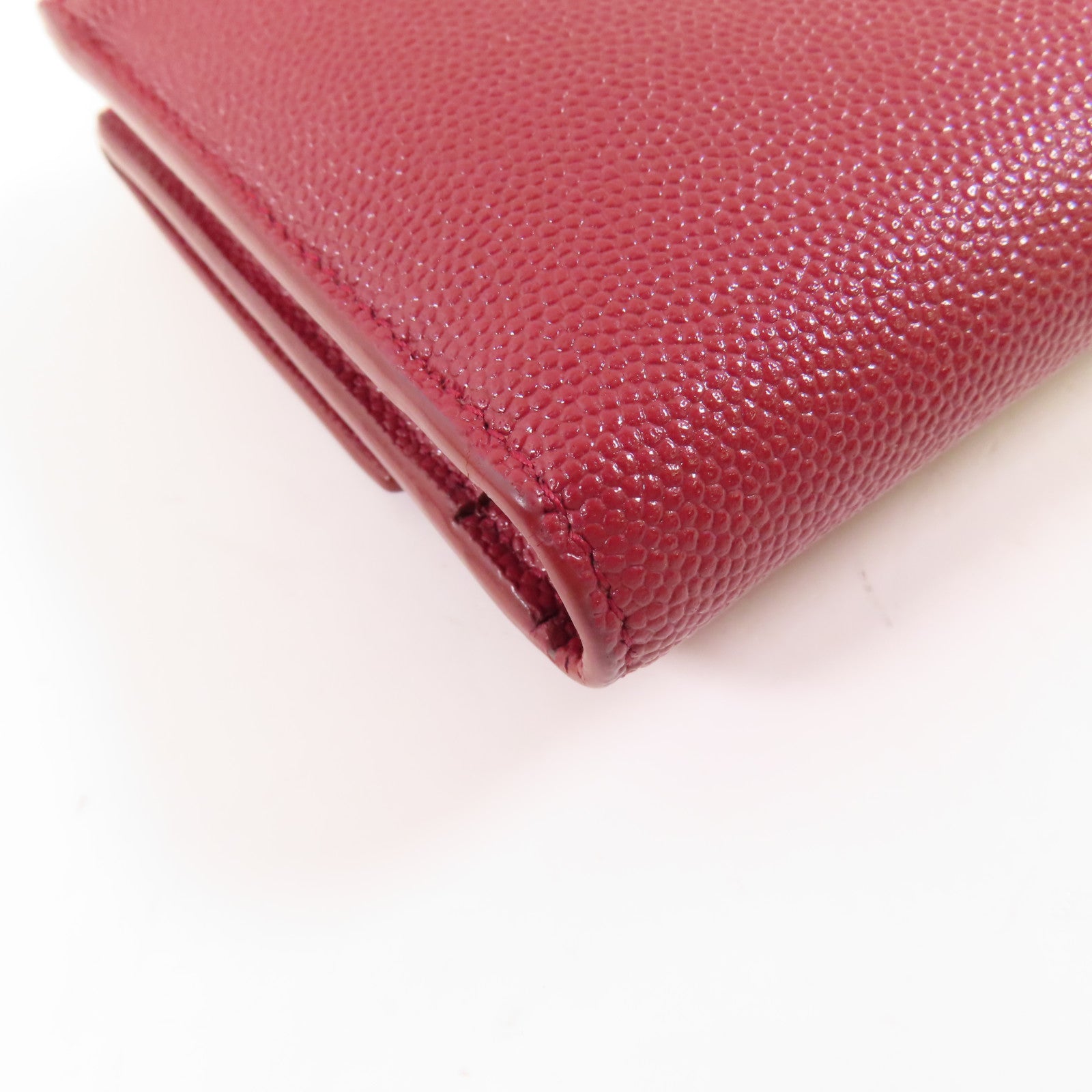 YVES SAINT LAURENT 【激減優惠】牛皮皮革Bifold Wallet金扣錢包