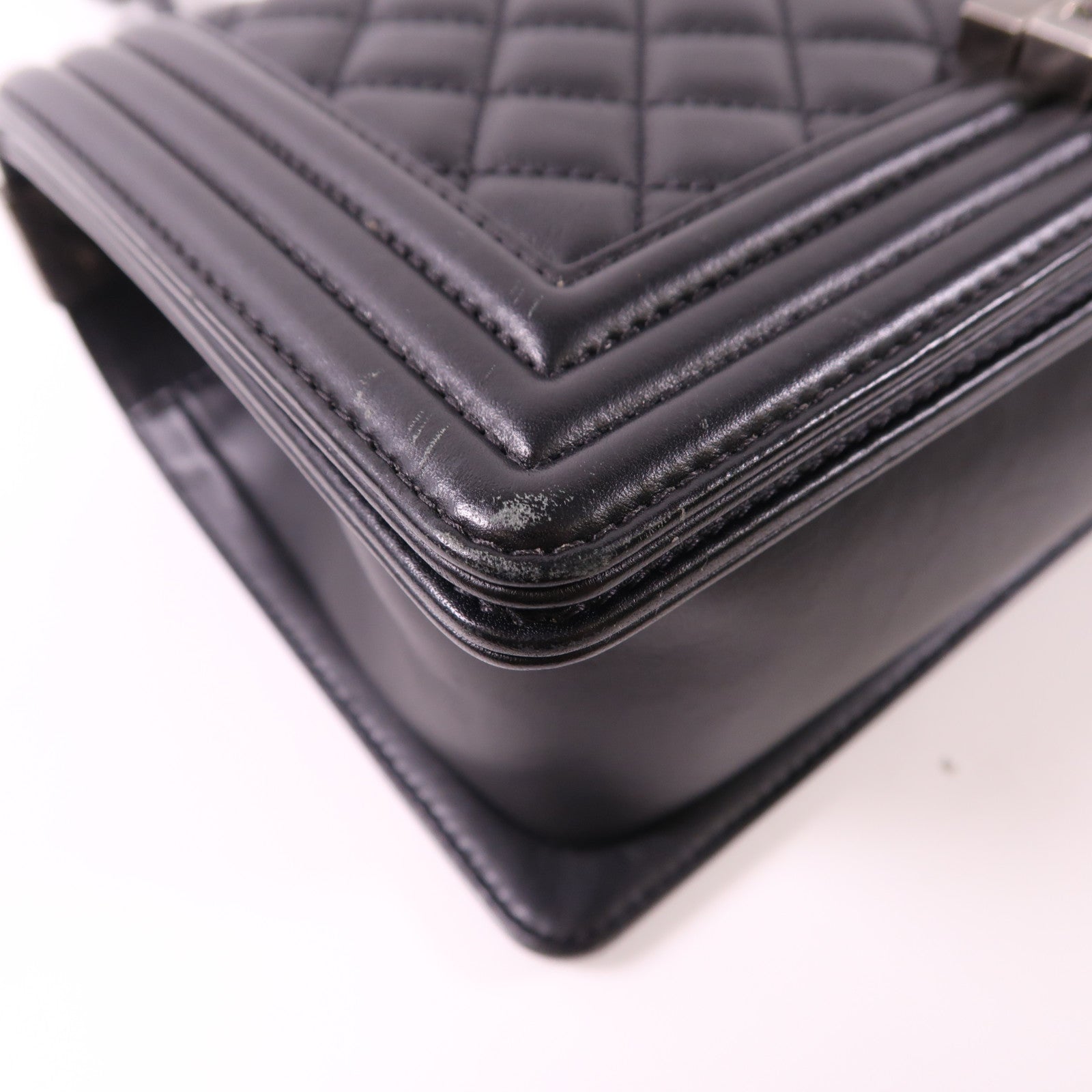 CHANEL 羊皮皮革Boy 25鏈帶肩背袋