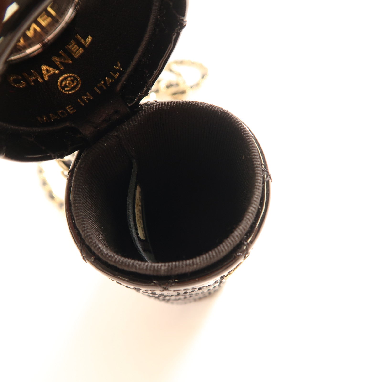 CHANEL 【激減優惠】漆皮皮革Chain Shoulder金扣鏈帶肩背袋