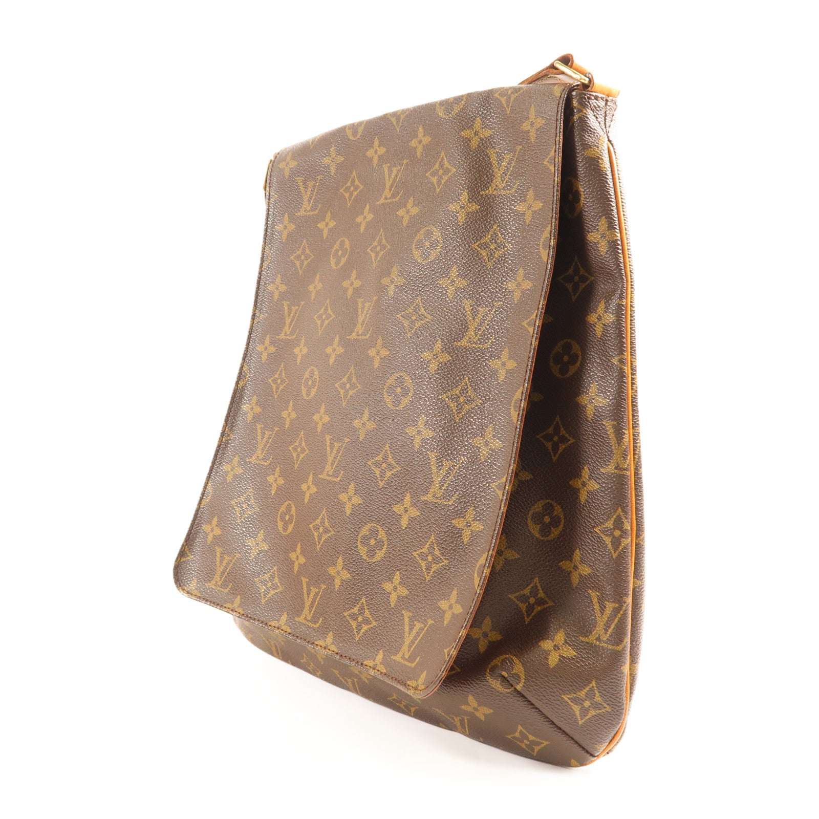 LOUIS VUITTON Monogram Musette金扣肩背袋棕色
