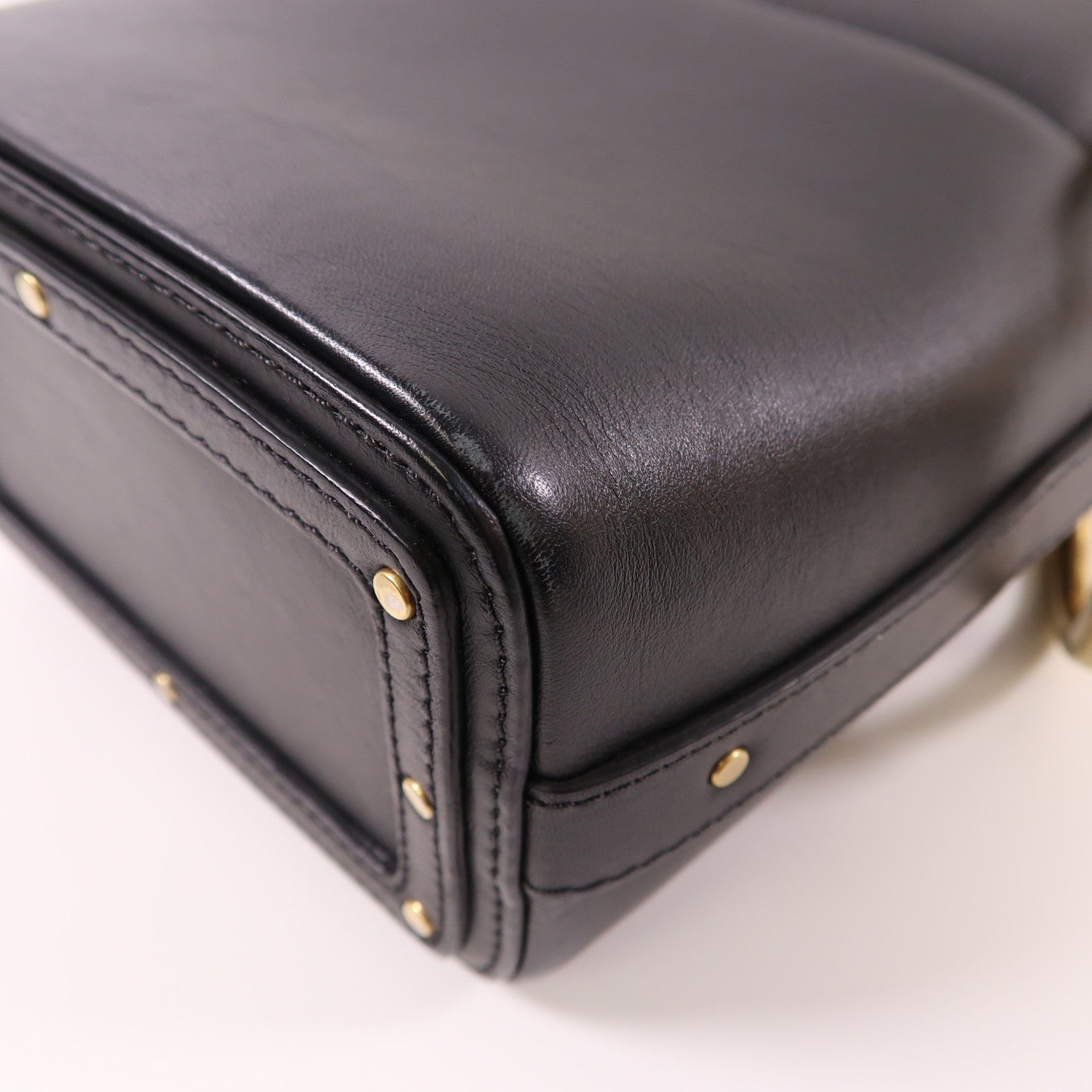 Chloe GHW 2 Way Shoulder Bag Handbag 03187565 Calfskin Leather Black