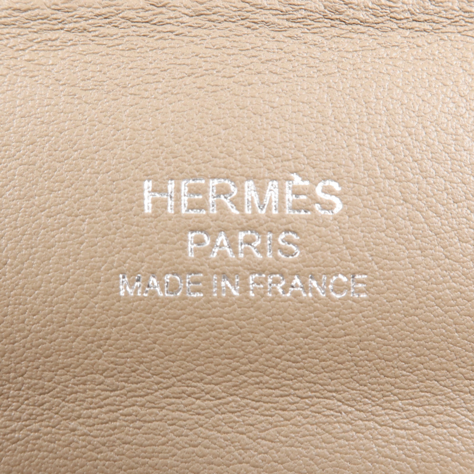 HERMES Evercolor皮革/Swift皮革24/24 Mini銀扣手挽肩背兩用袋Etoupe