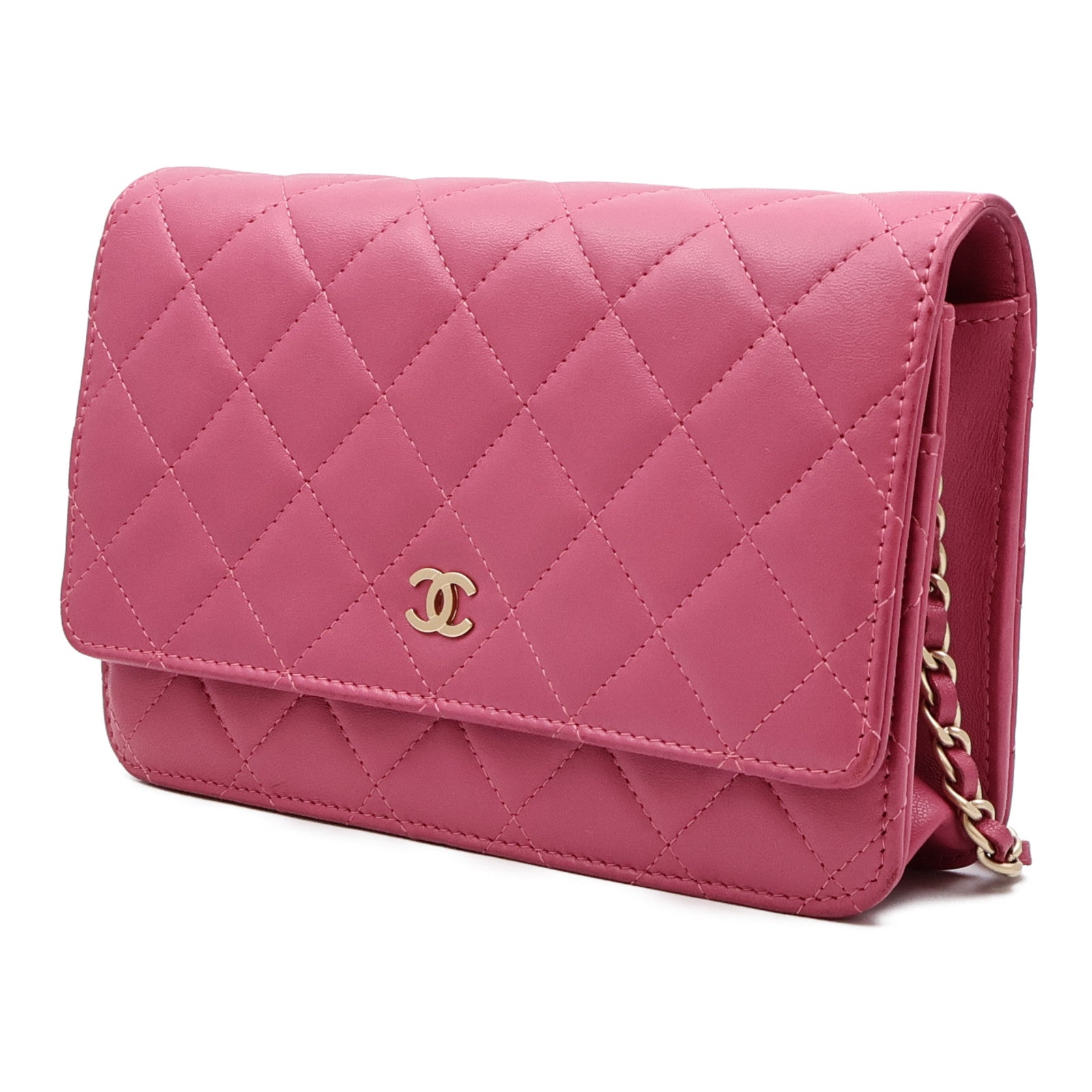 CHANEL 羊皮皮革WOC Wallet On Chain金扣鏈帶肩背袋