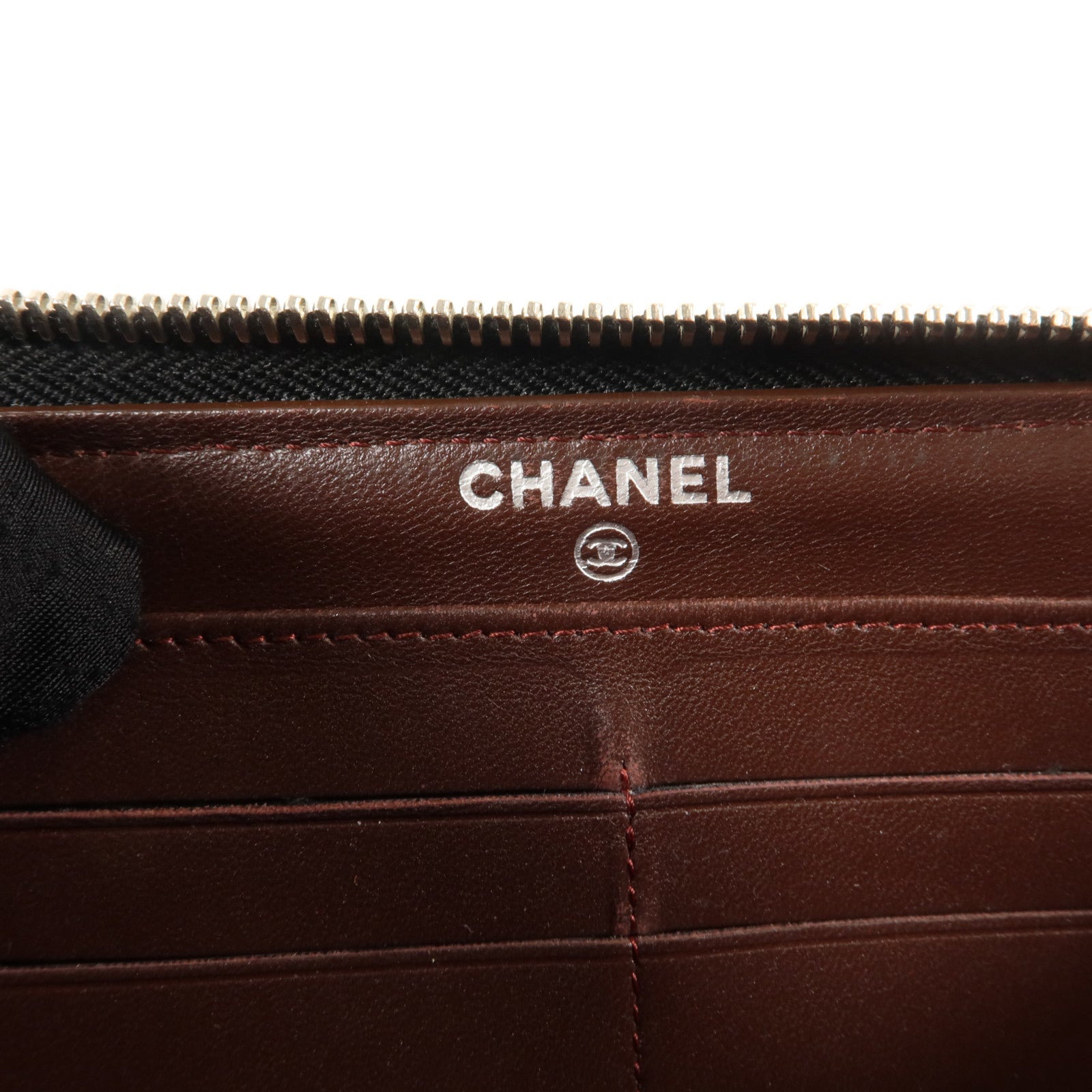 CHANEL 羊皮皮革Long Round Wallet長錢包
