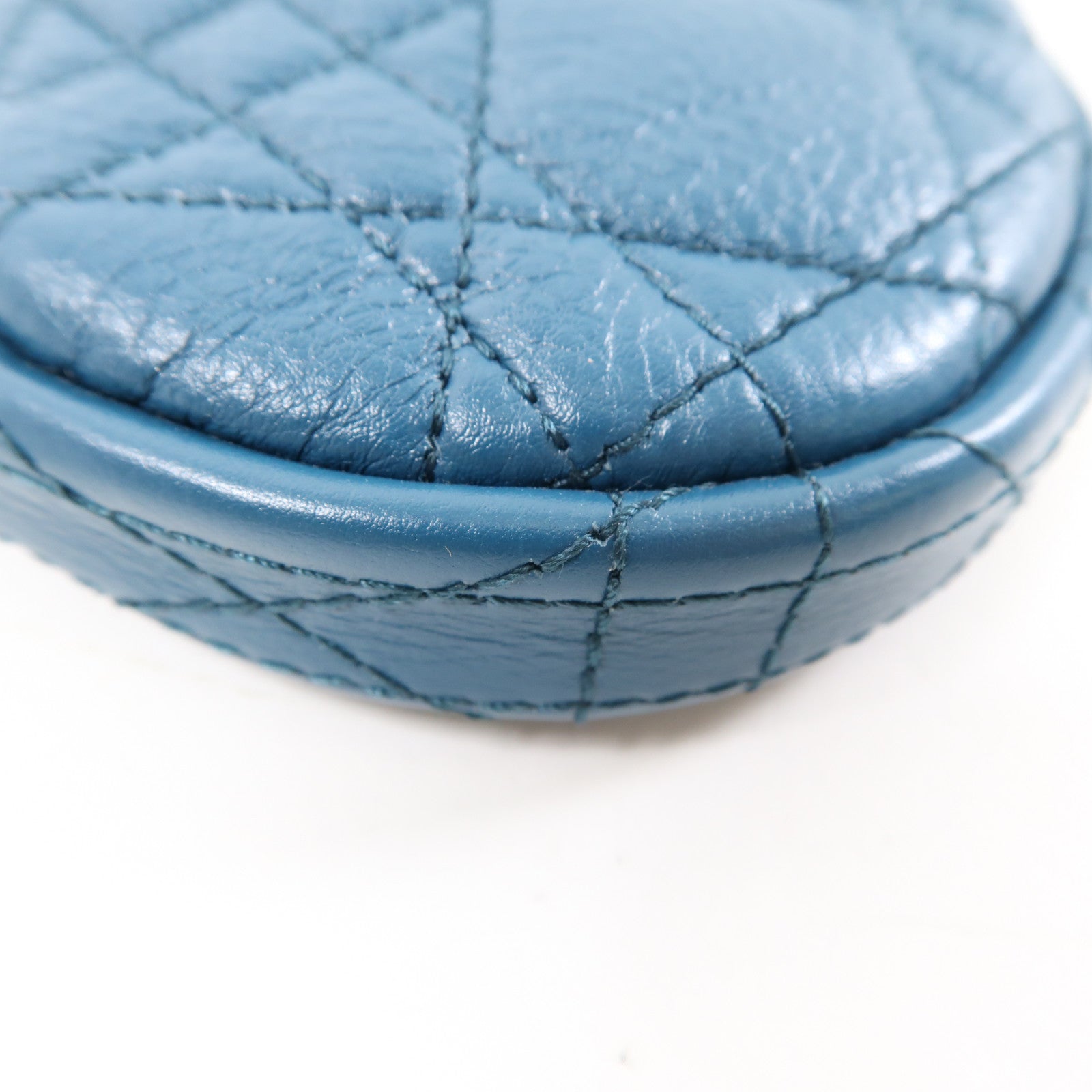 Dior 牛皮皮革Coin Case銀扣零錢包藍色