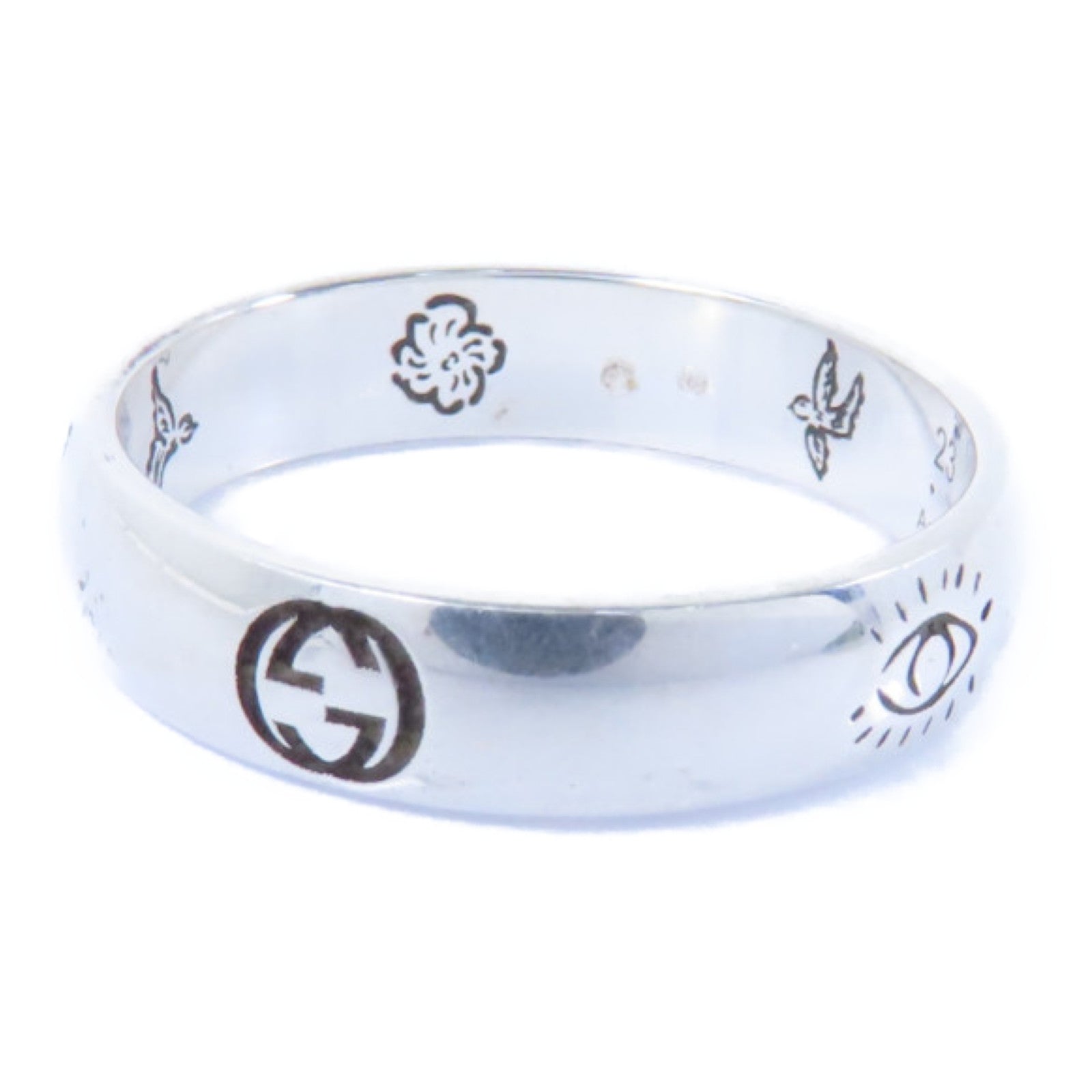 GUCCI 925純銀Blind Of Love Ring戒指銀色US#10
