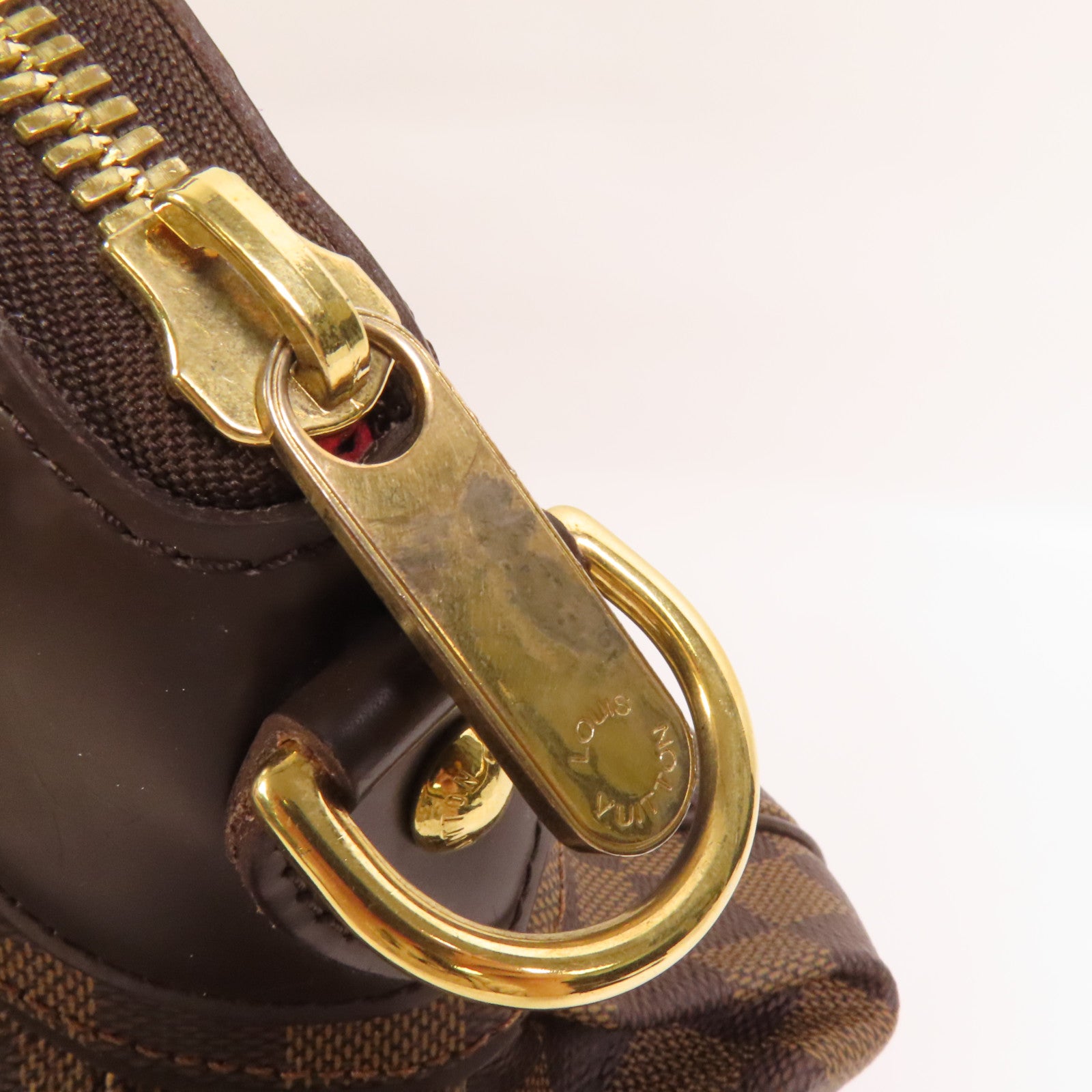 LOUIS VUITTON Damier Trevi金扣手挽肩背兩用袋棕色