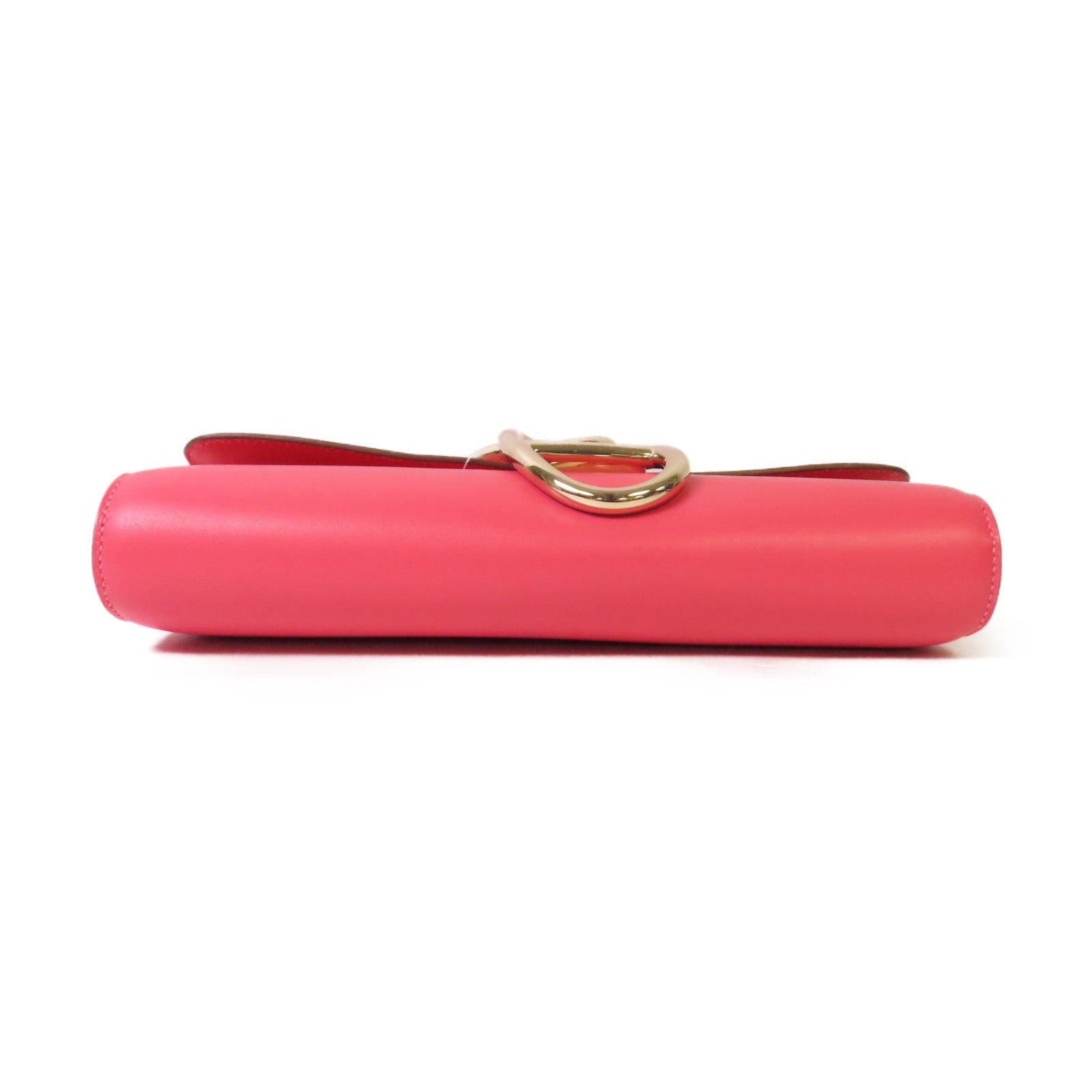 HERMES Swift皮革Egee Clutch Bag金扣手拿包8W Rose Azalee/玫瑰杜鵑粉色
