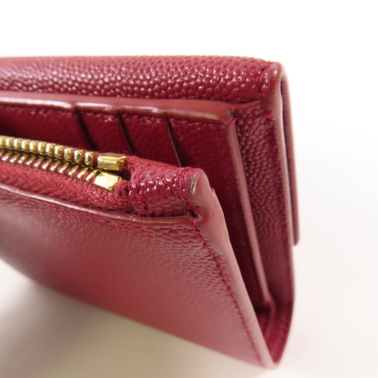 YVES SAINT LAURENT 【激減優惠】牛皮皮革Bifold Wallet金扣錢包
