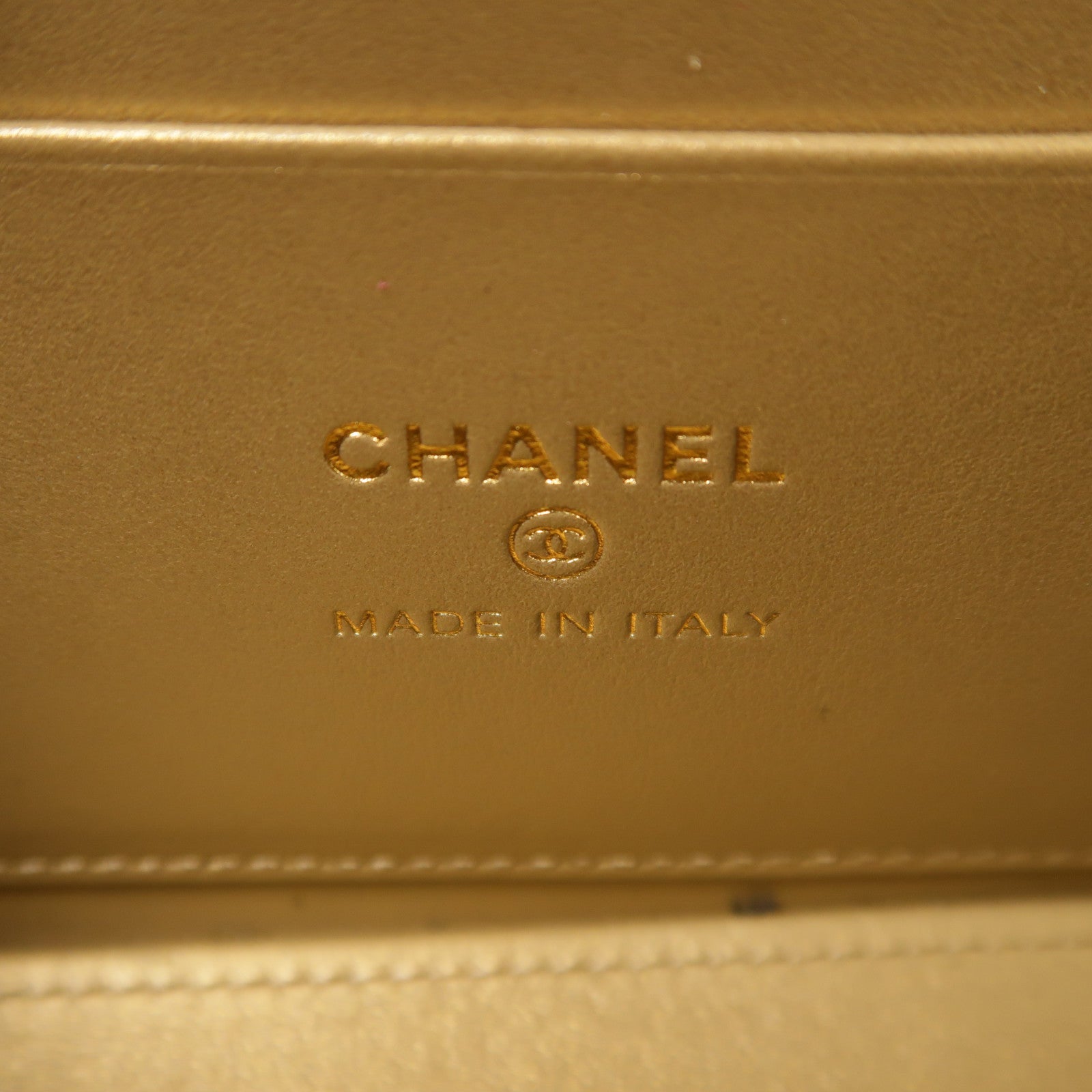 CHANEL 羊皮皮革Vanity Case Gold Ball金扣肩背袋