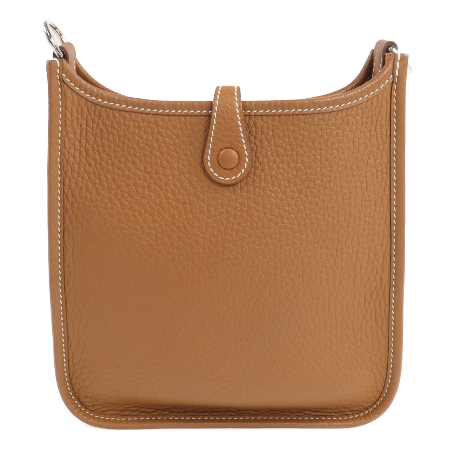 HERMES Clemence皮革Evelyne TPM銀扣肩背袋Gold