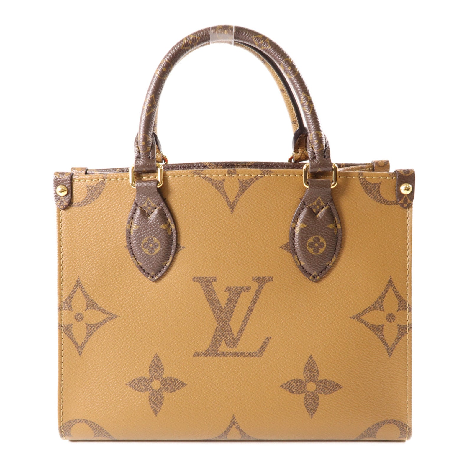 LOUIS VUITTON Monogram Giant OnTheGo PM金扣手挽肩背兩用袋棕色
