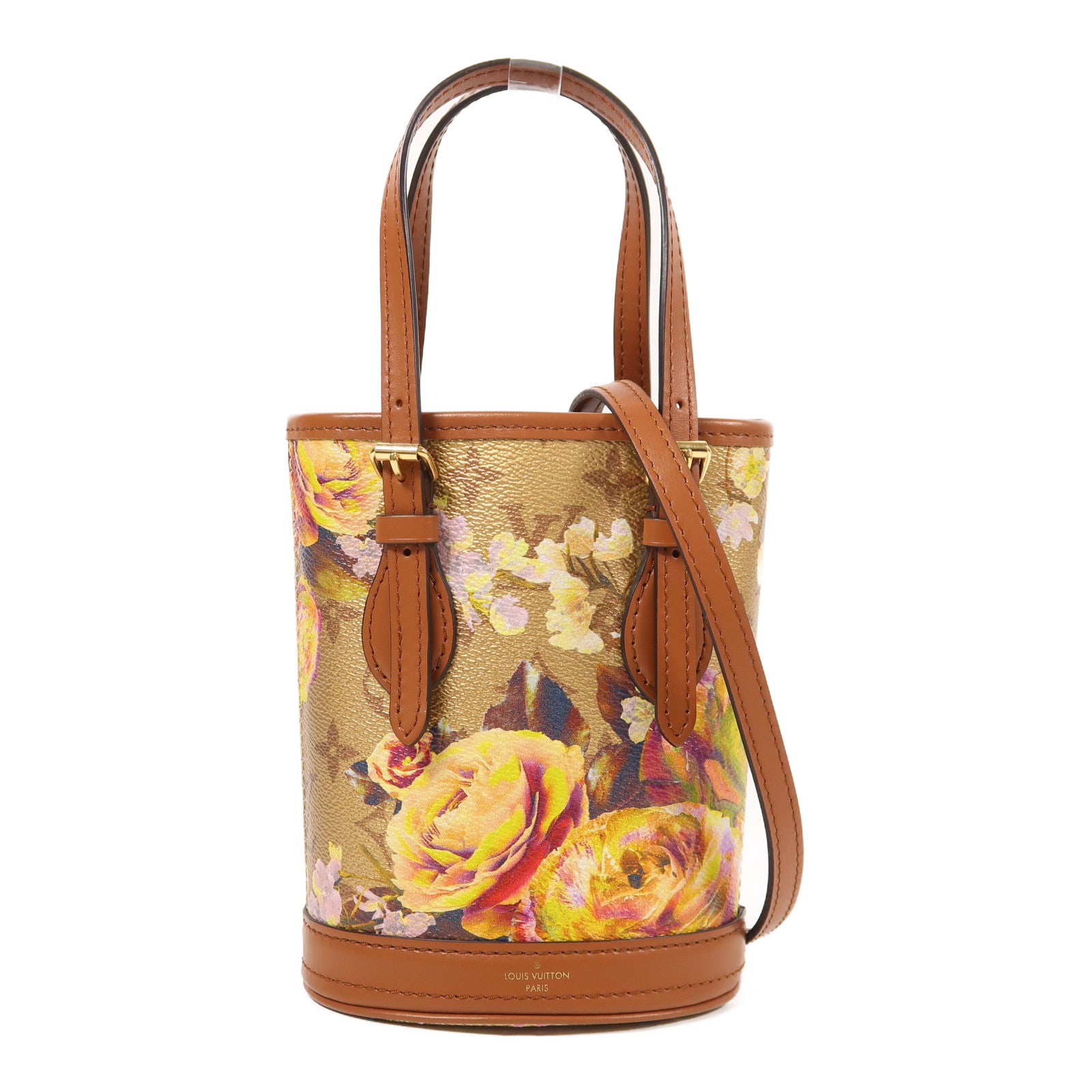 LOUIS VUITTON Floral Monogram Garden Nano Bucket金扣手挽肩背兩用袋