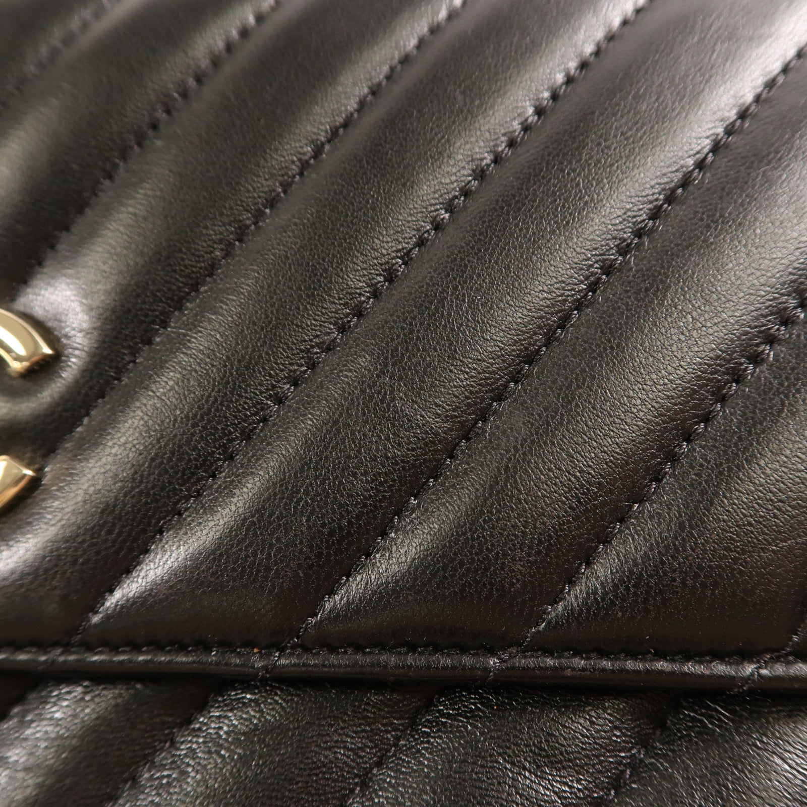 CHANEL CC GHW Shoulder Bag Chain Lambskin Leather Black